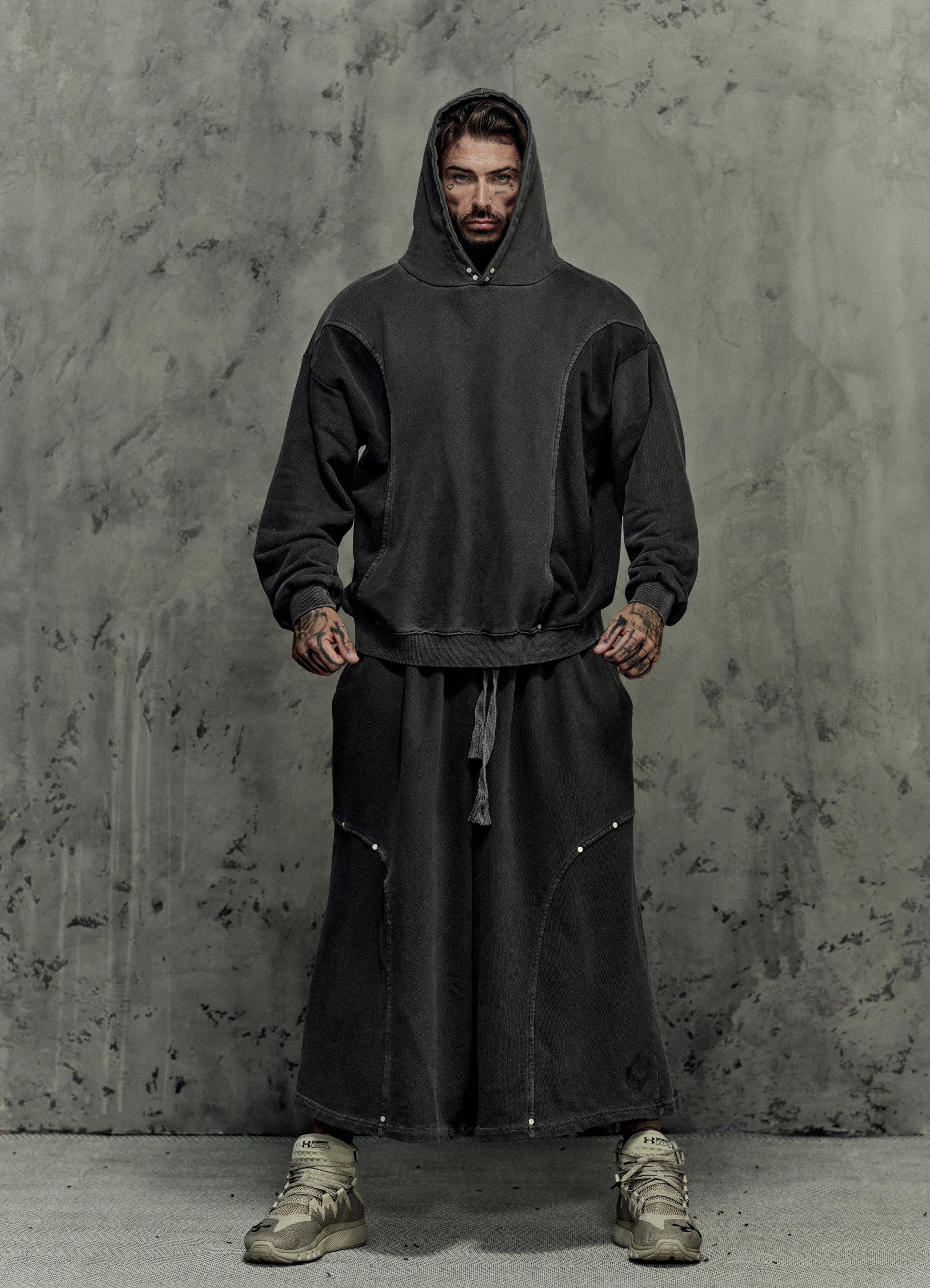 FRAGMENT EYELET HOODIE - ASH GRAY