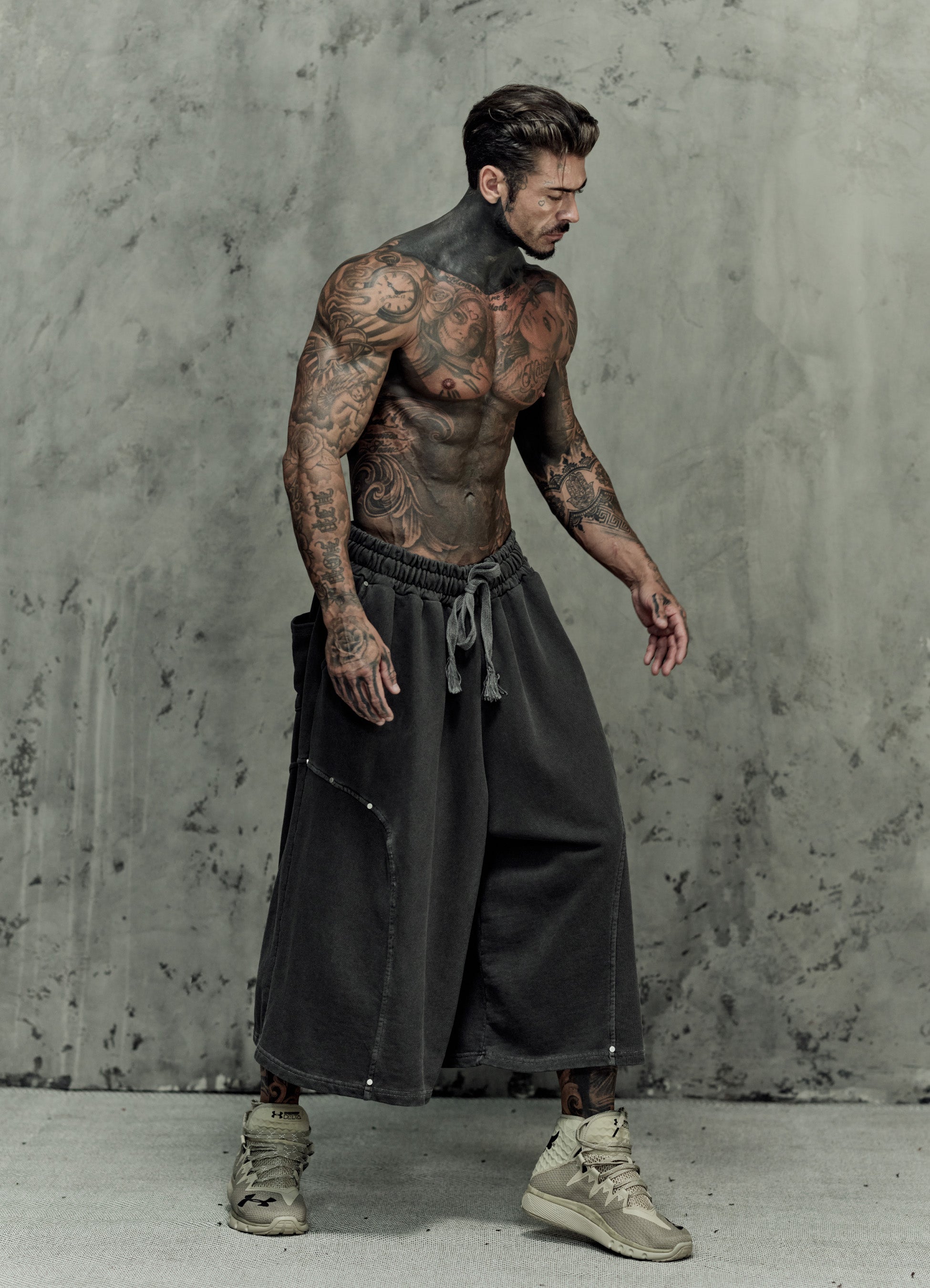 FRAGMENT EYELET SHORTS - ASH GRAY
