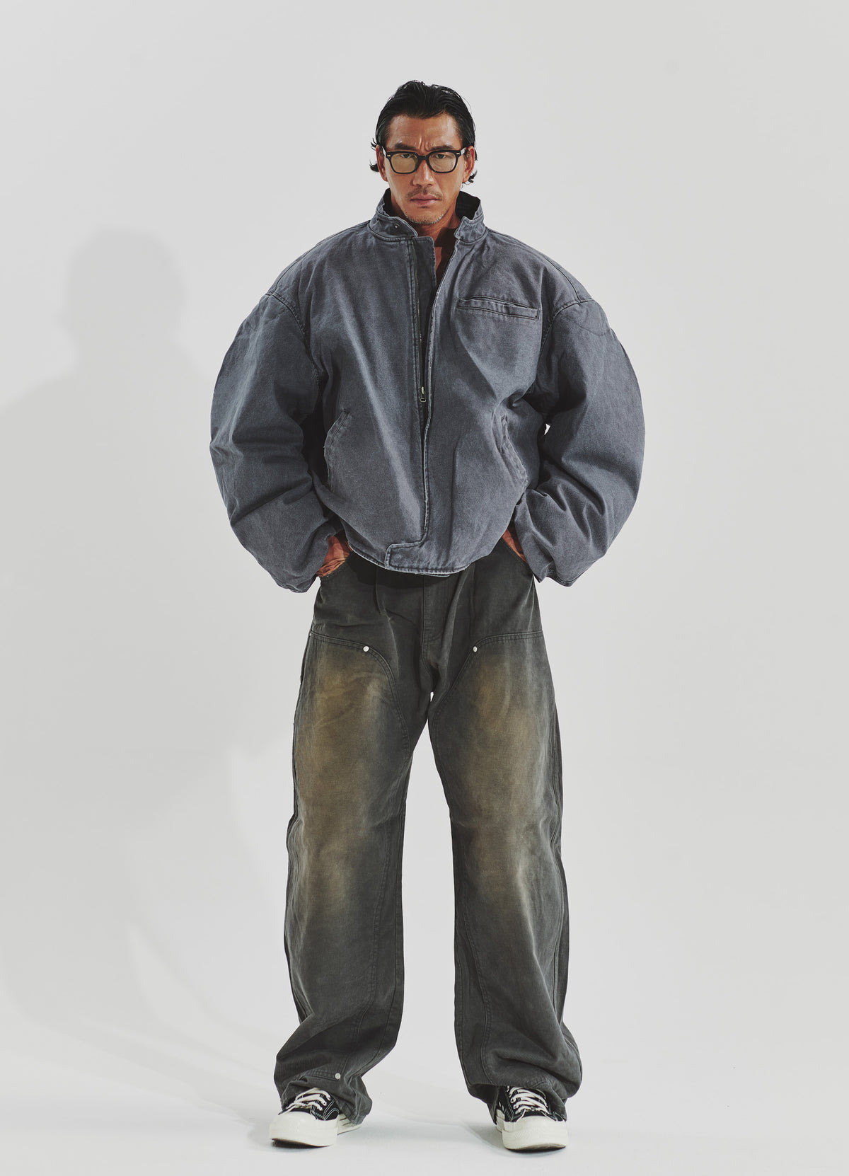 Moto Curve Washing Jacket Gray
