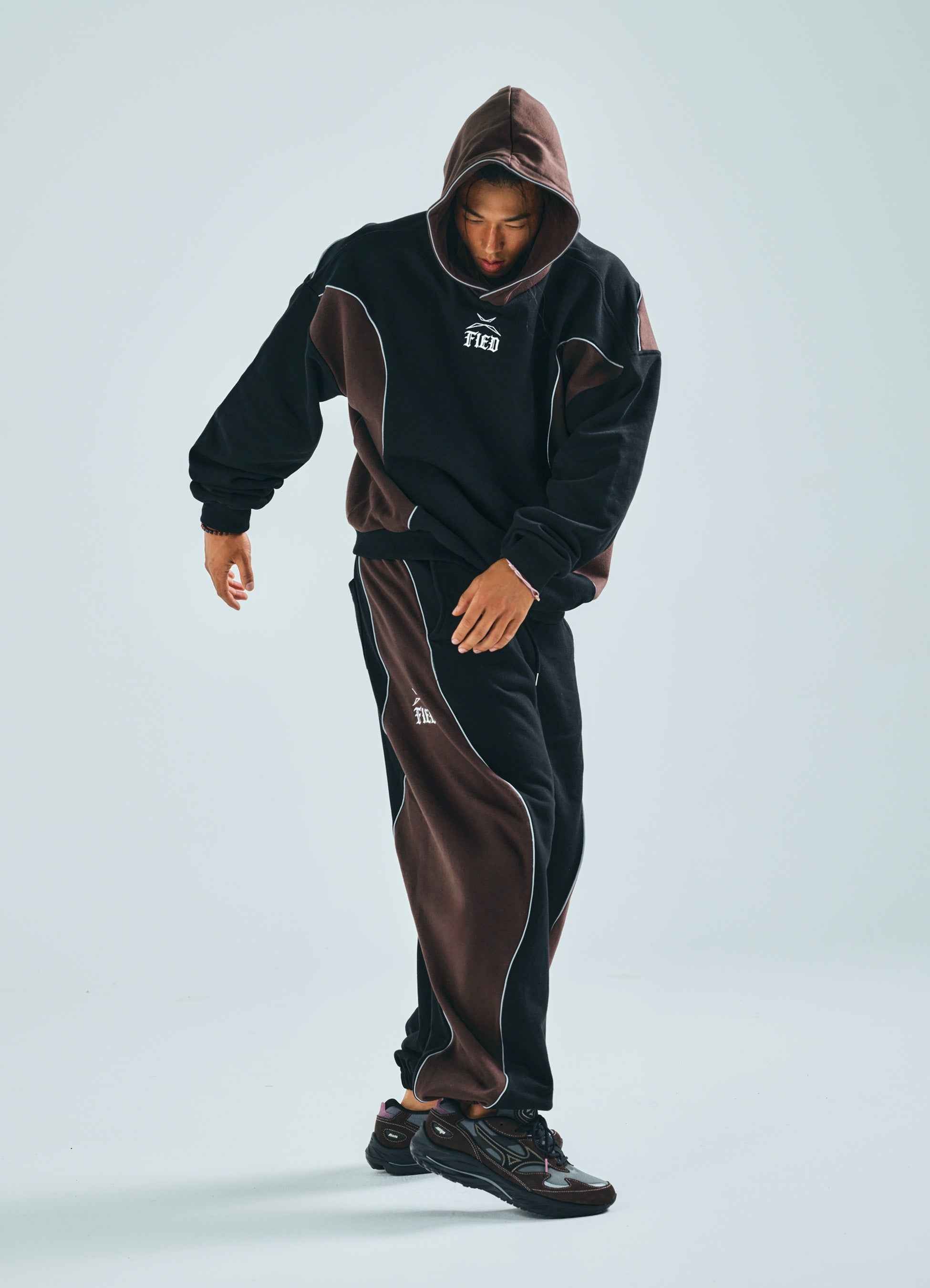 Black brown two-tone comfy sweatpants