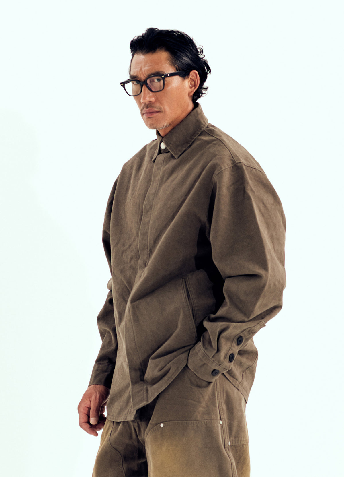Garment Work Jacket Brown