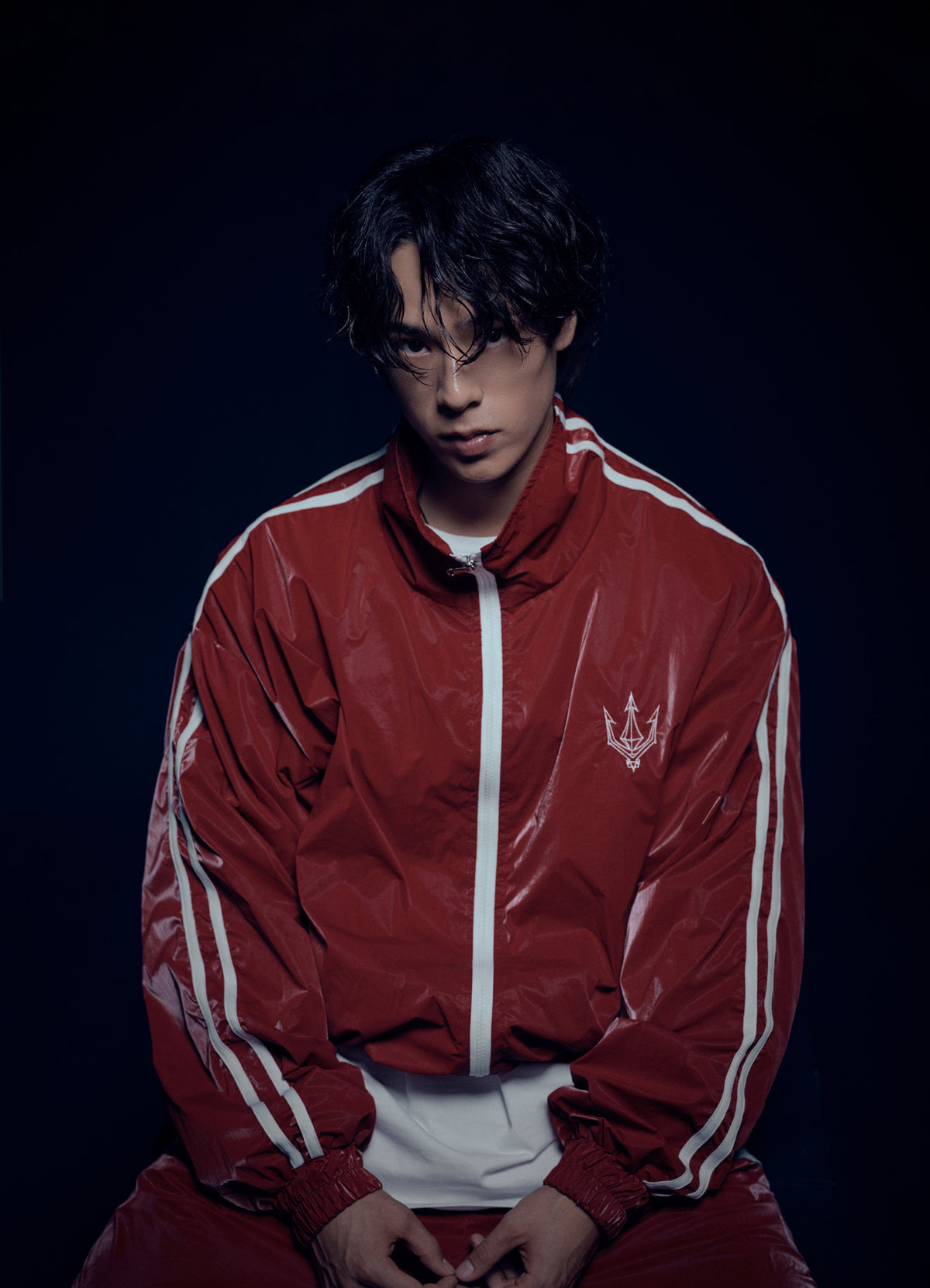 Unisex Red Glaze Satin Shell Windbreaker Jacket - Streetwear