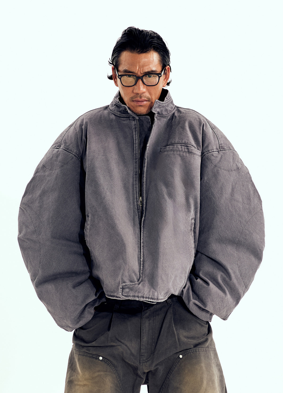 Moto Curve Washing Jacket Gray