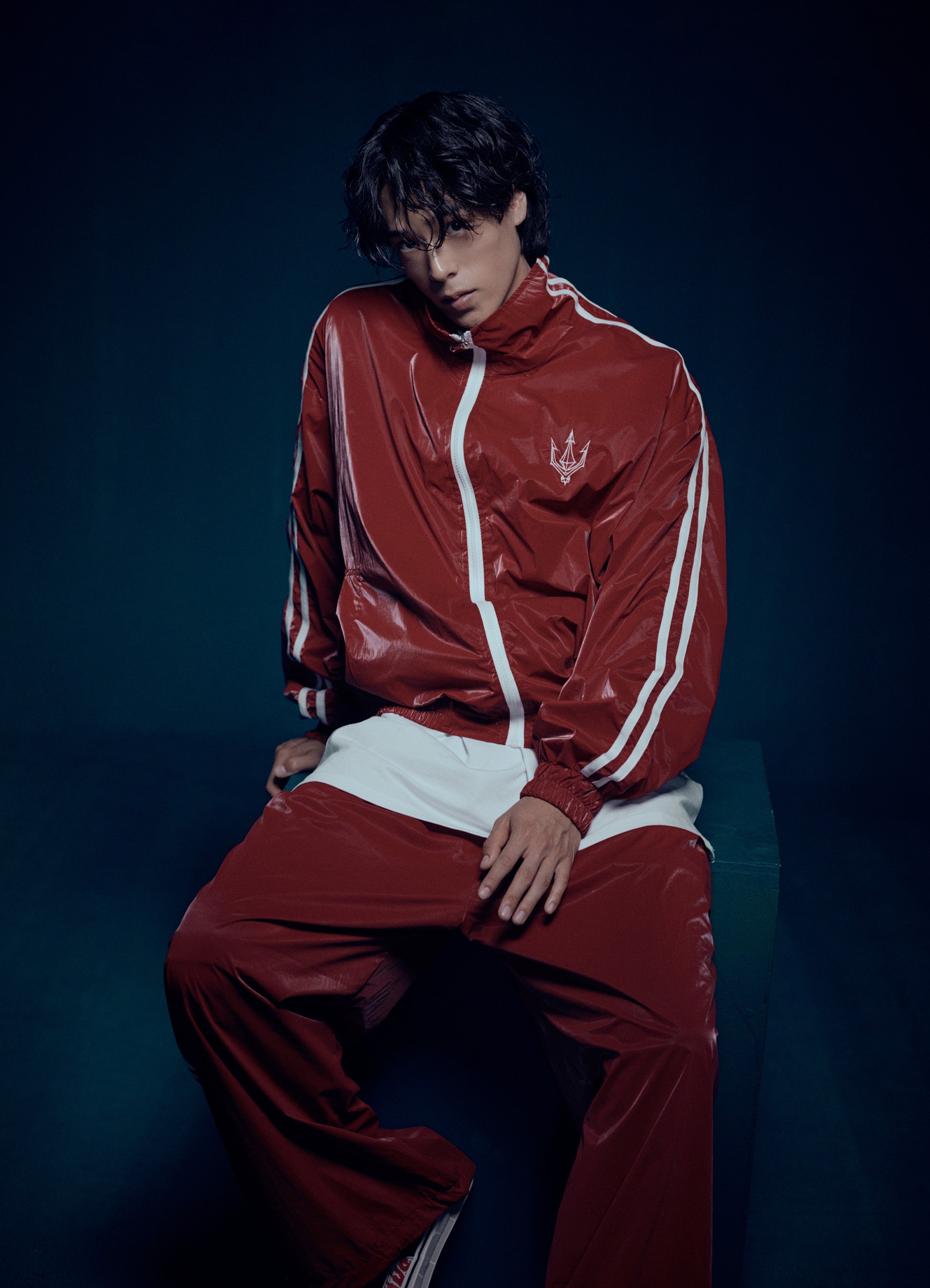 Unisex Red Glaze Satin Shell Windbreaker Jacket - Streetwear