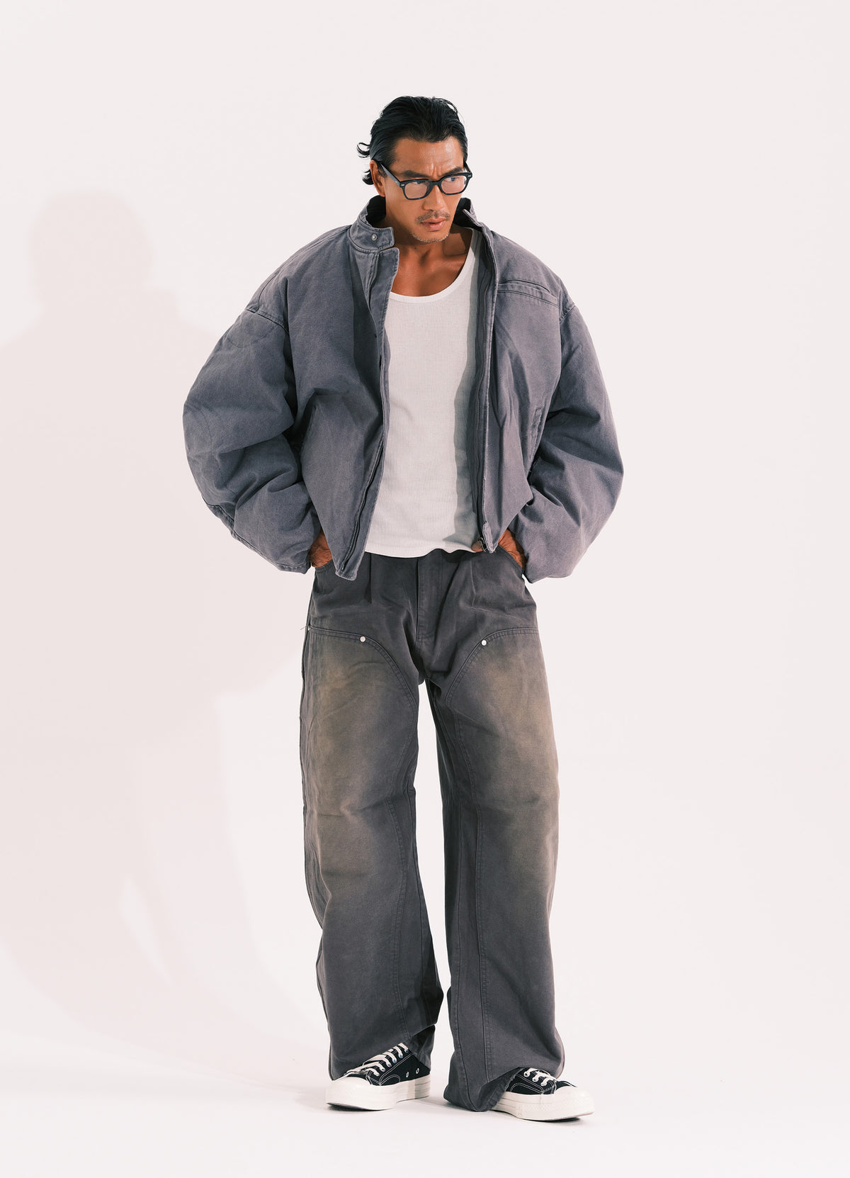 Moto Curve Washing Jacket Gray