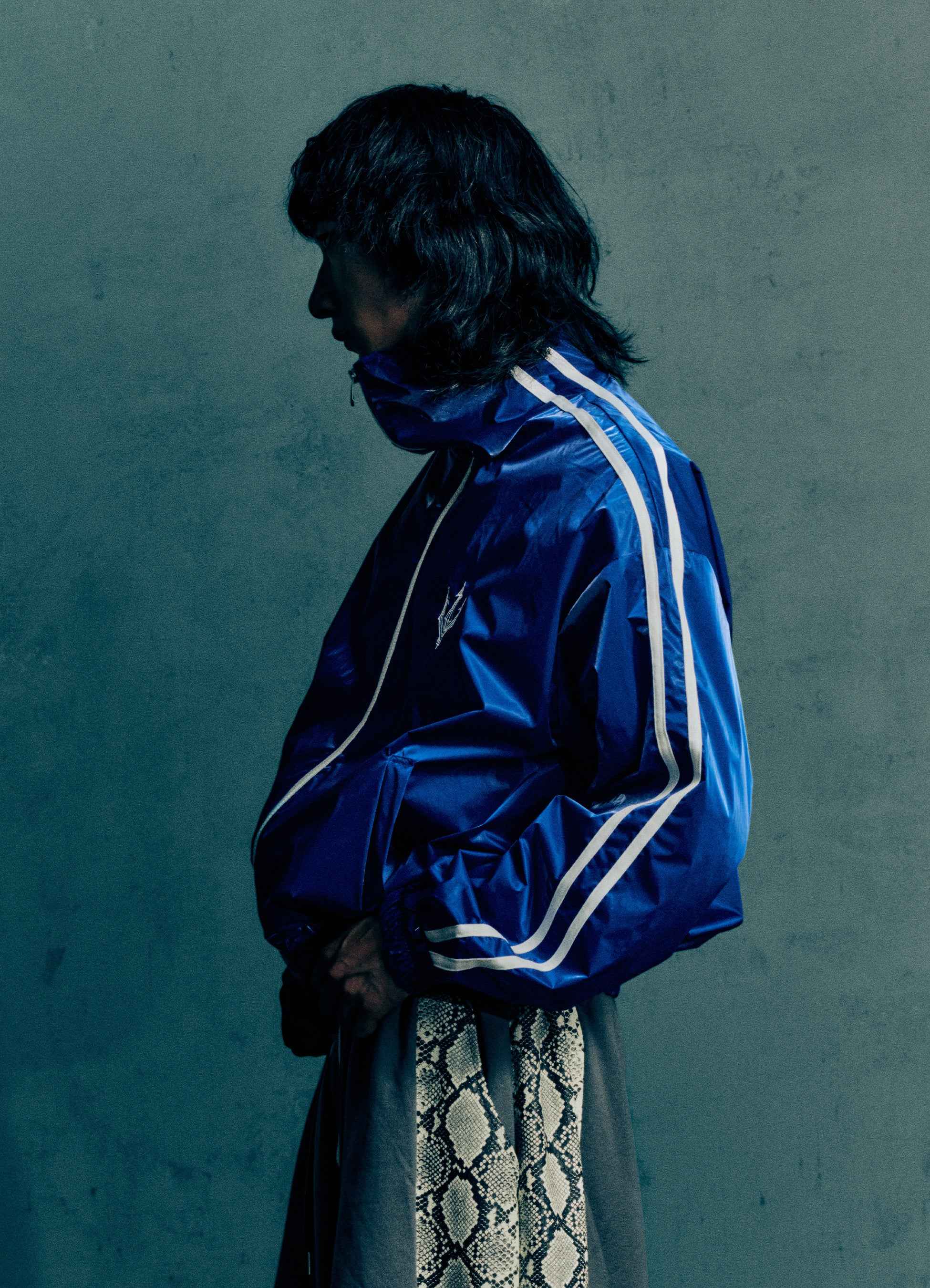 Ultra Marine Glaze Satin Shell Windbreaker Jacket