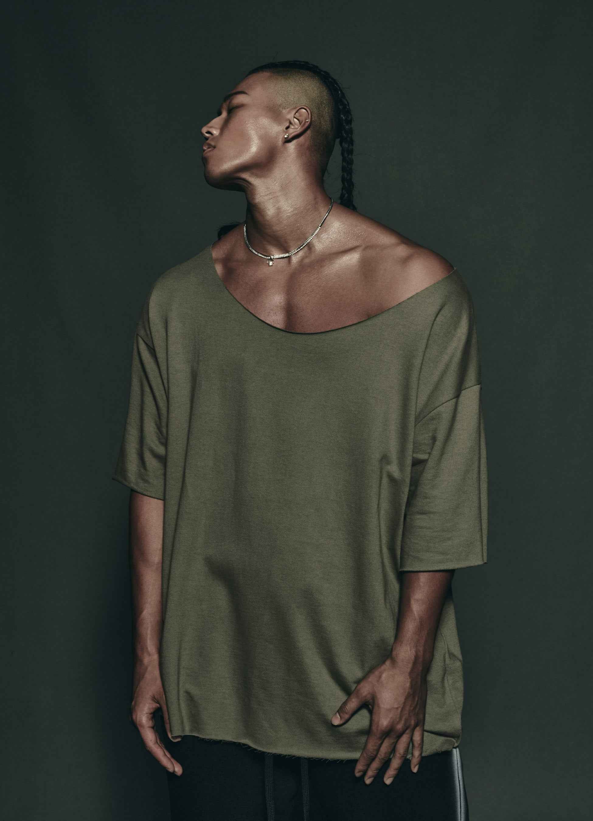 Muscle  Cutting  T-shirt Khaki - Fied World