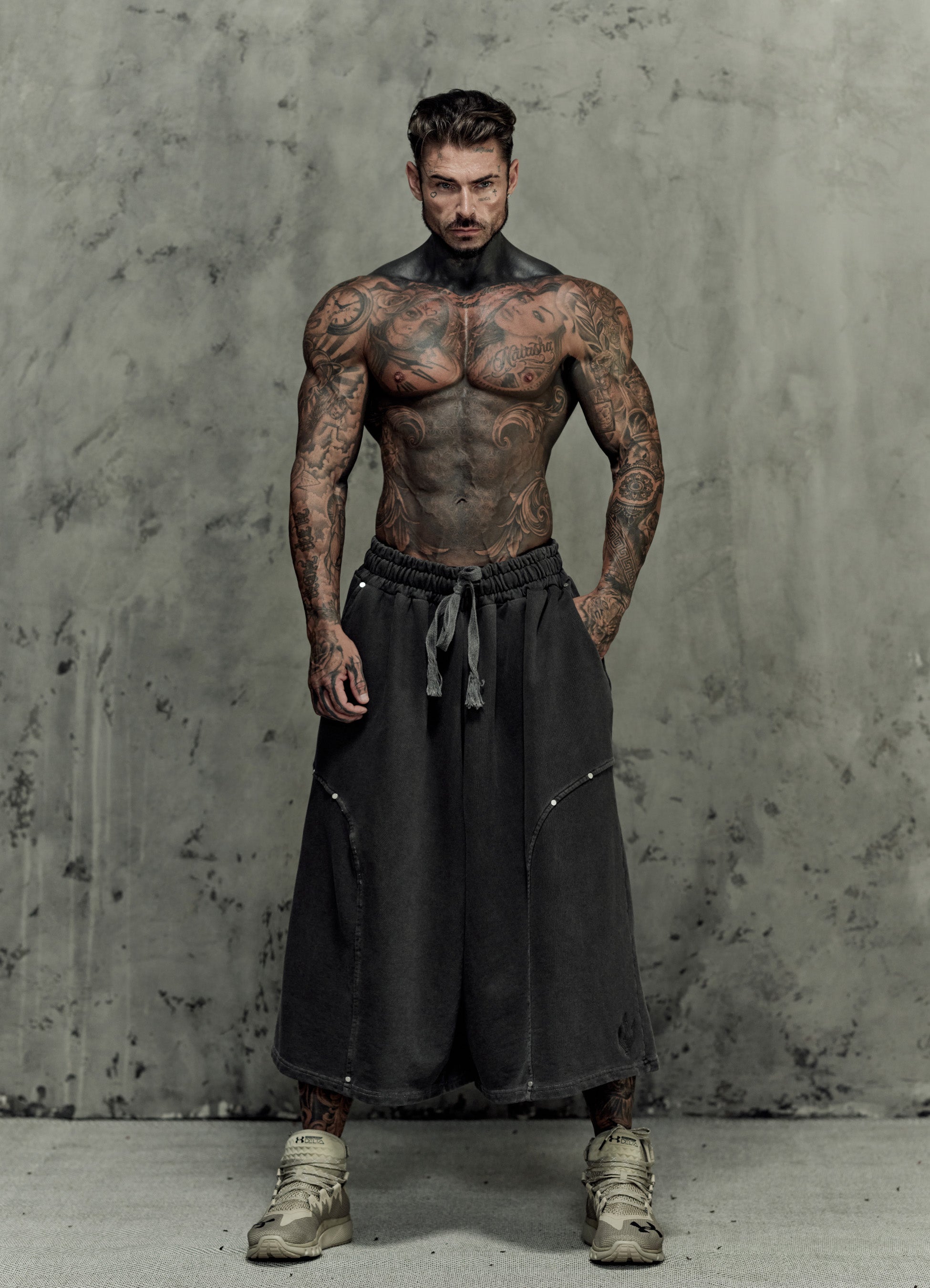 FRAGMENT EYELET SHORTS - ASH GRAY