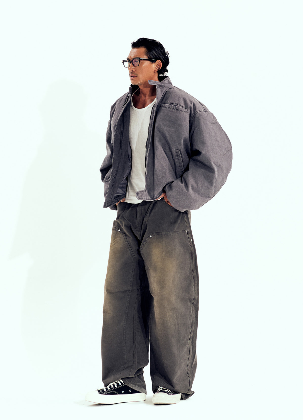 Moto Curve Washing Jacket Gray