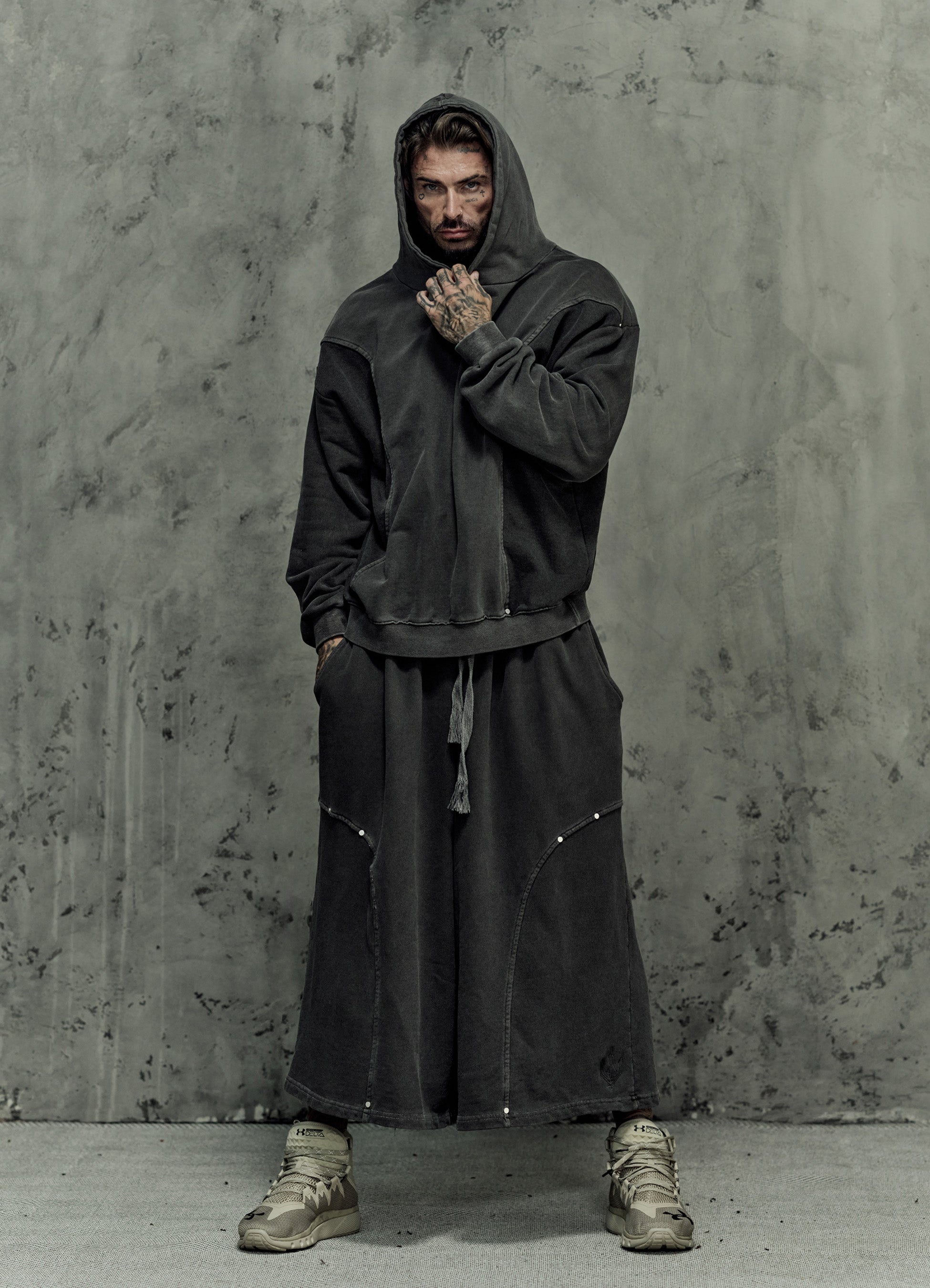 FRAGMENT EYELET HOODIE - ASH GRAY