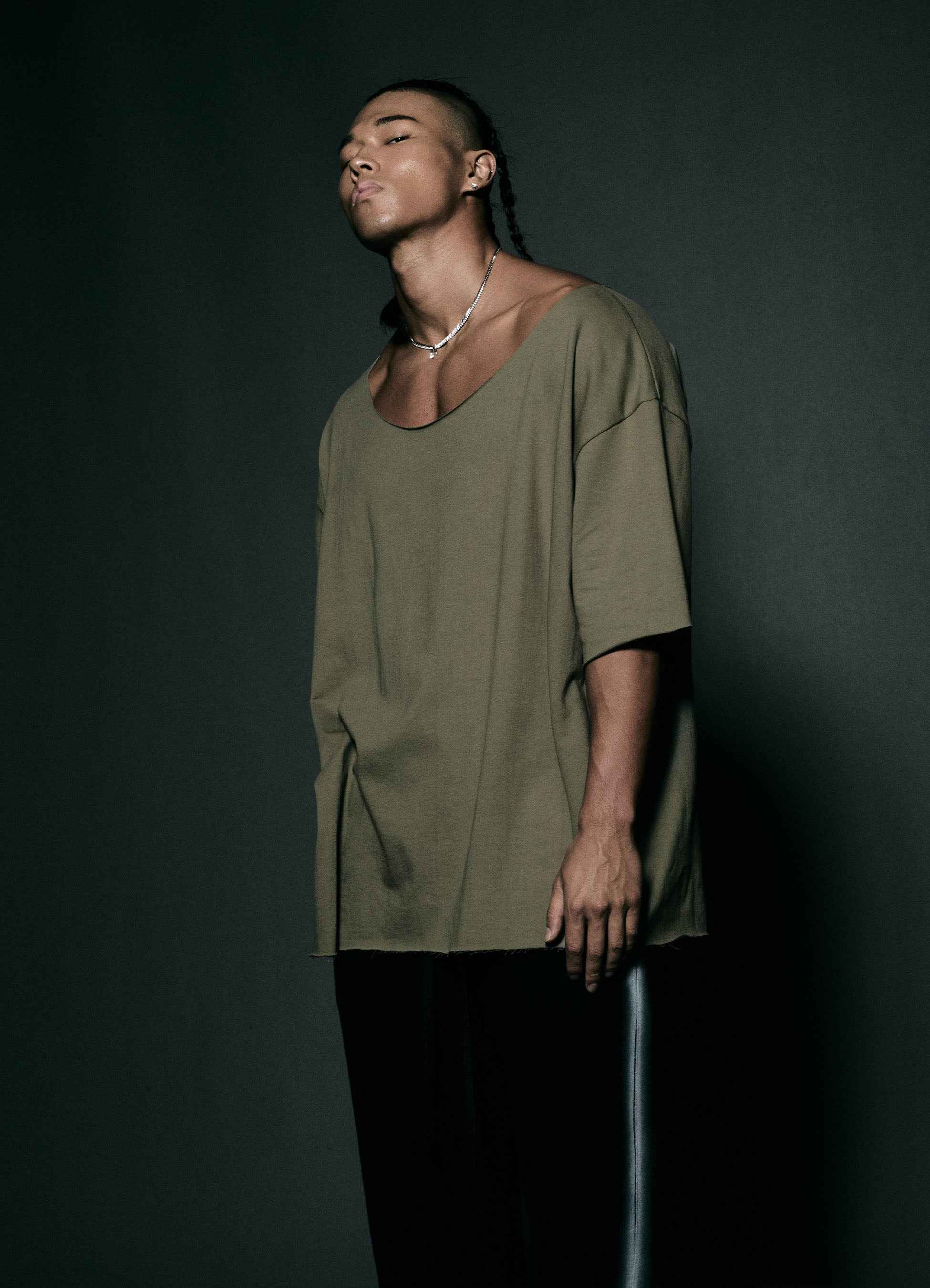 Muscle  Cutting  T-shirt Khaki - Fied World