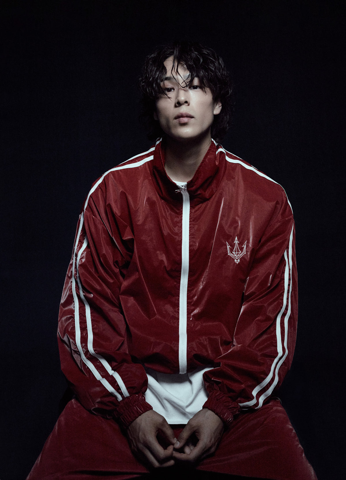 Unisex Red Glaze Satin Shell Windbreaker Jacket - Streetwear