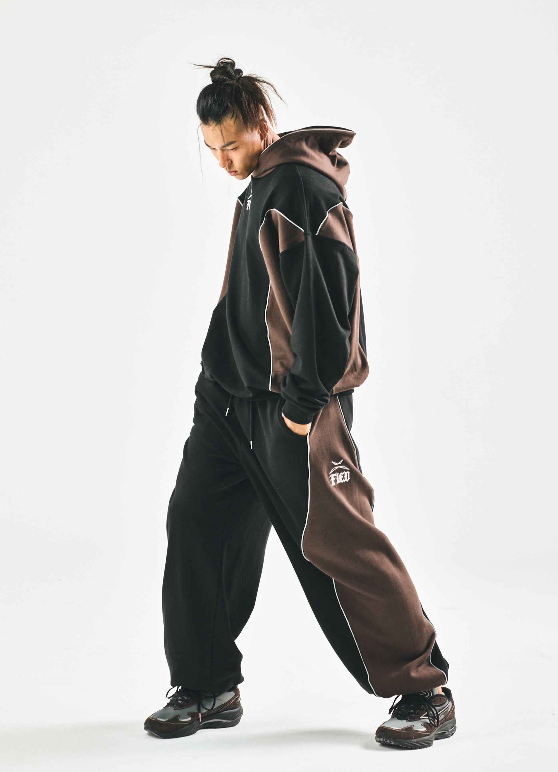 Black brown two-tone comfy sweatpants