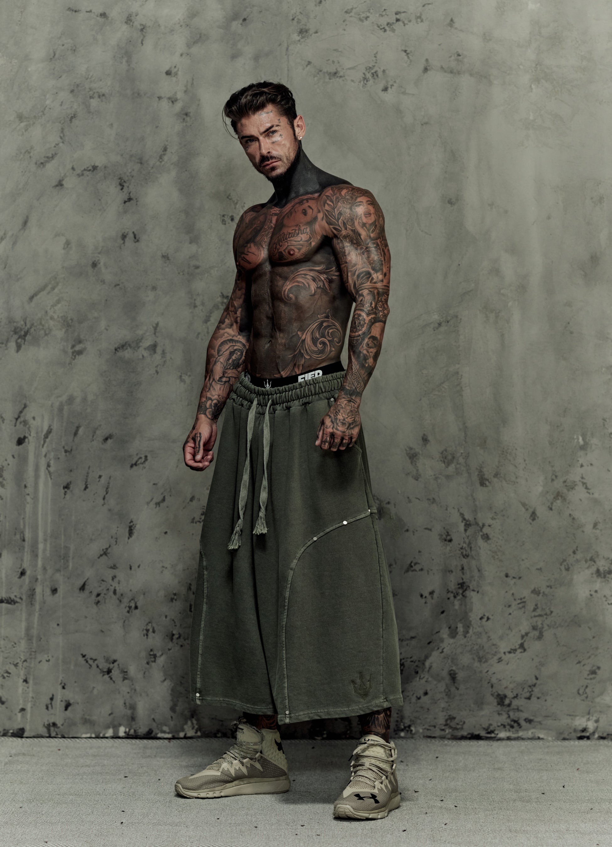 FRAGMENT EYELET SHORTS - MATCHA