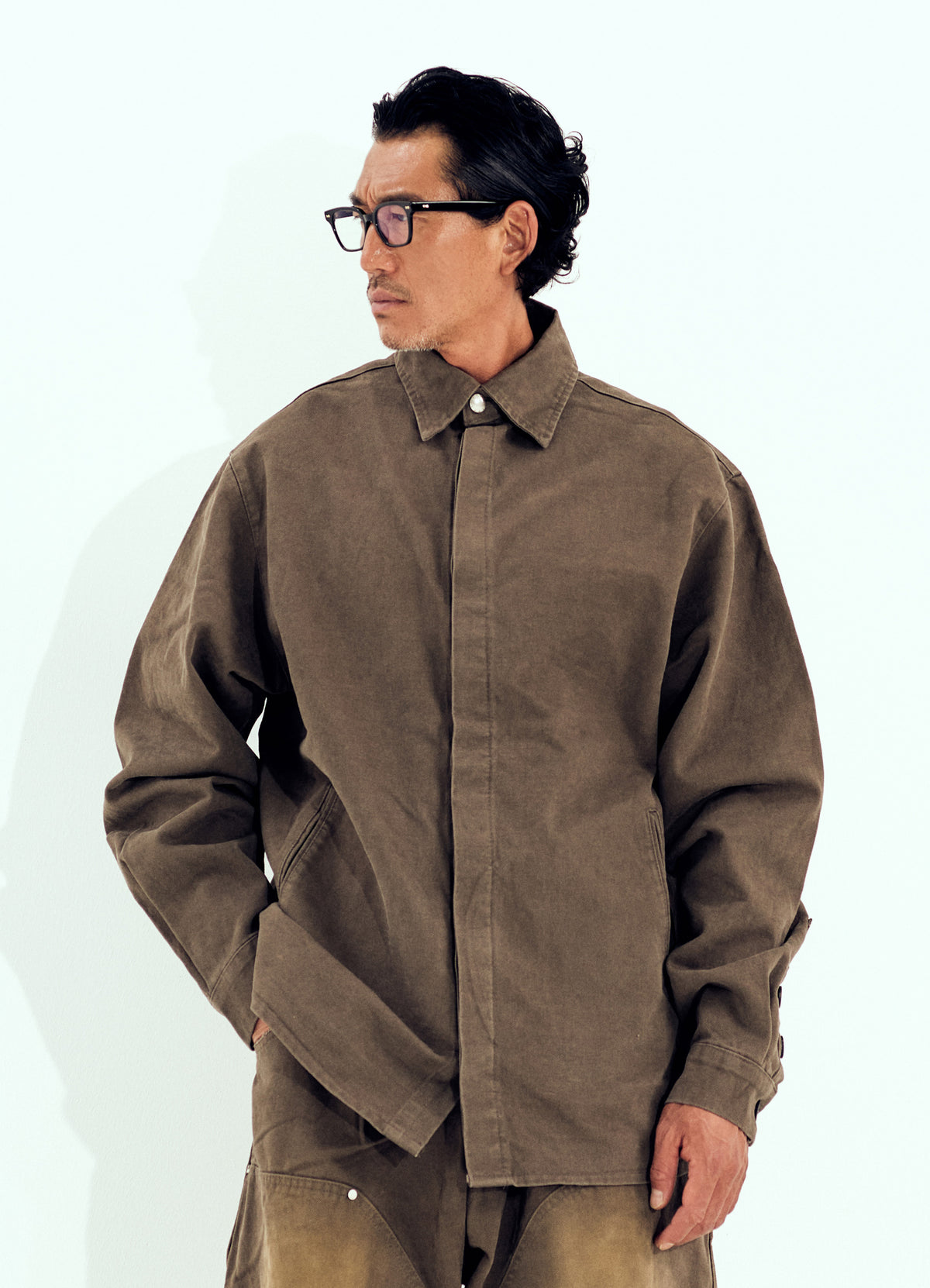 Garment Work Jacket Brown