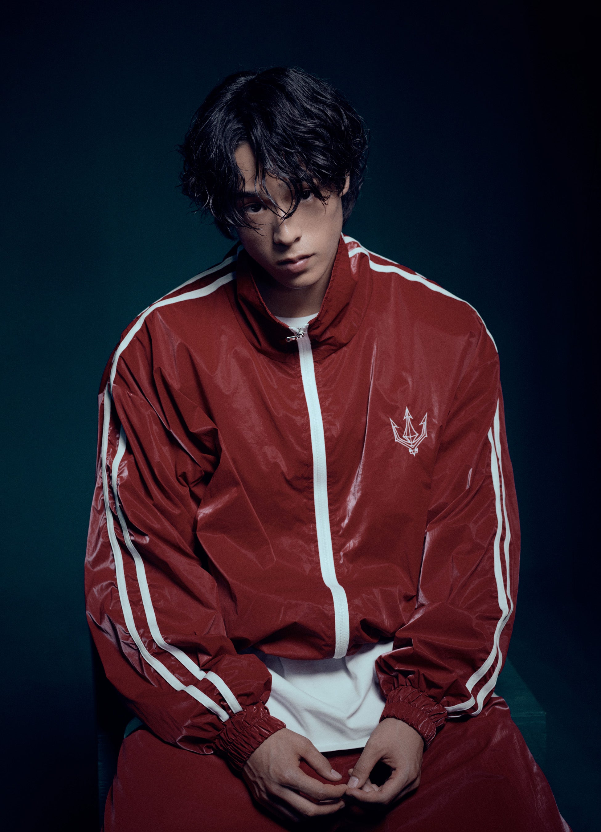 Unisex Red Glaze Satin Shell Windbreaker Jacket - Streetwear