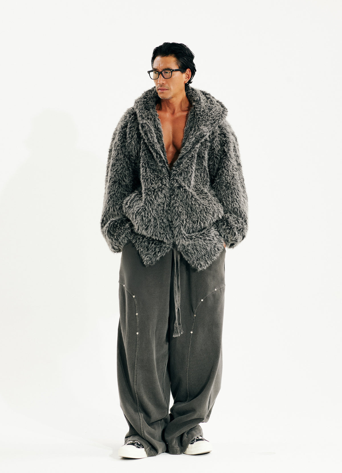 FRAGMENT EYELET PANTS - ASH GRAY