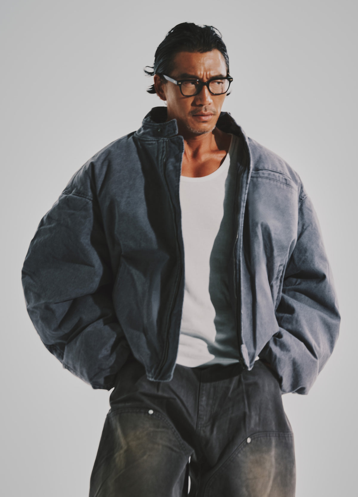 Moto Curve Washing Jacket Gray