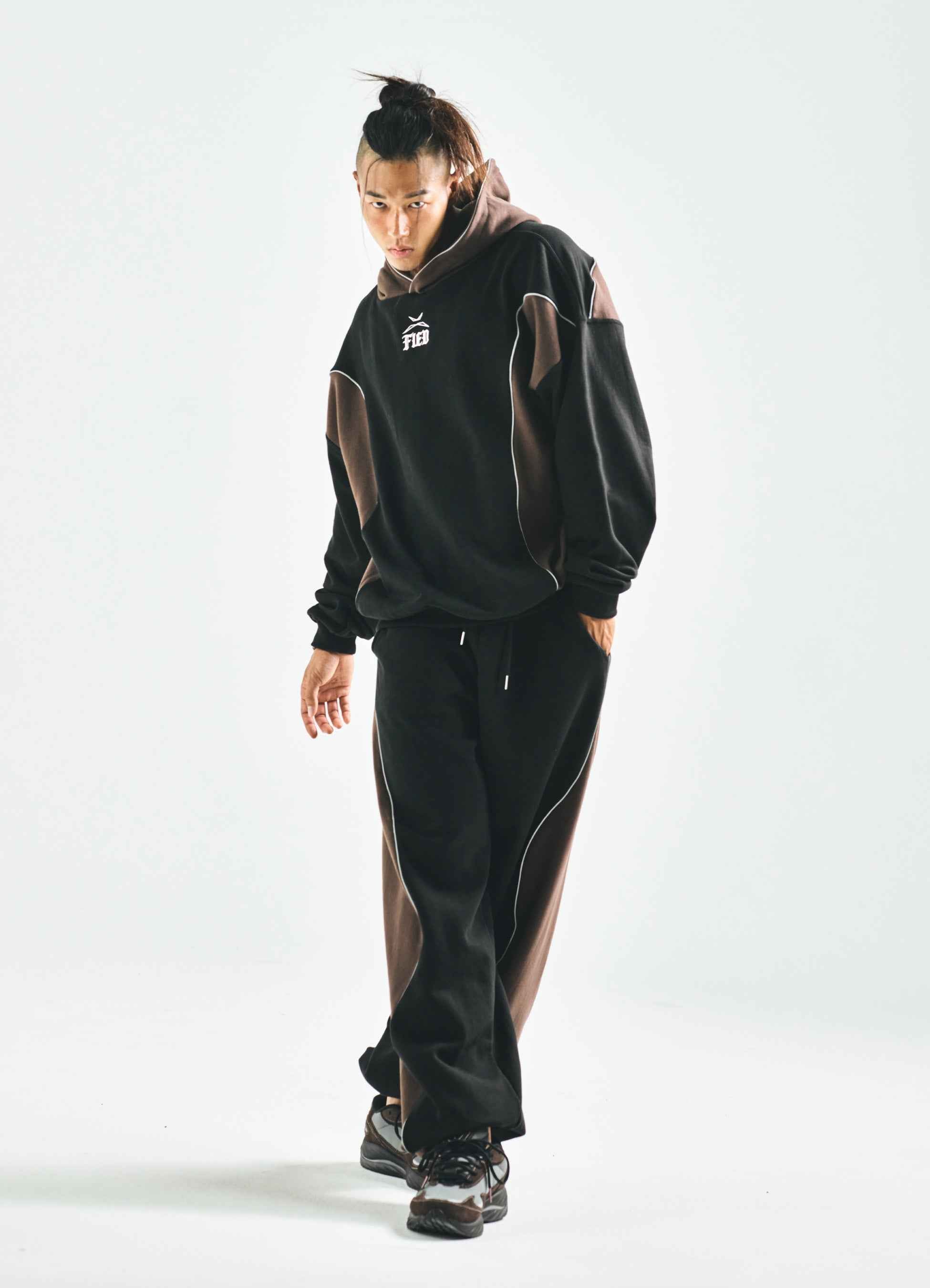 Black brown two-tone comfy sweatpants