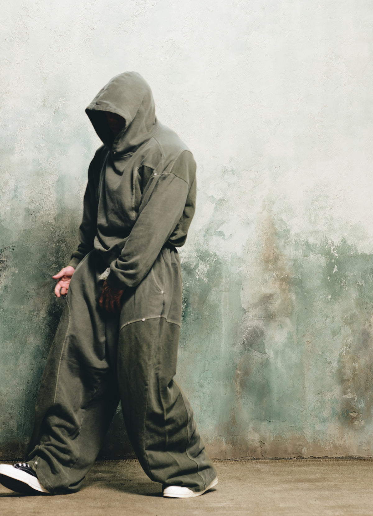 FRAGMENT EYELET PANTS - MATCHA