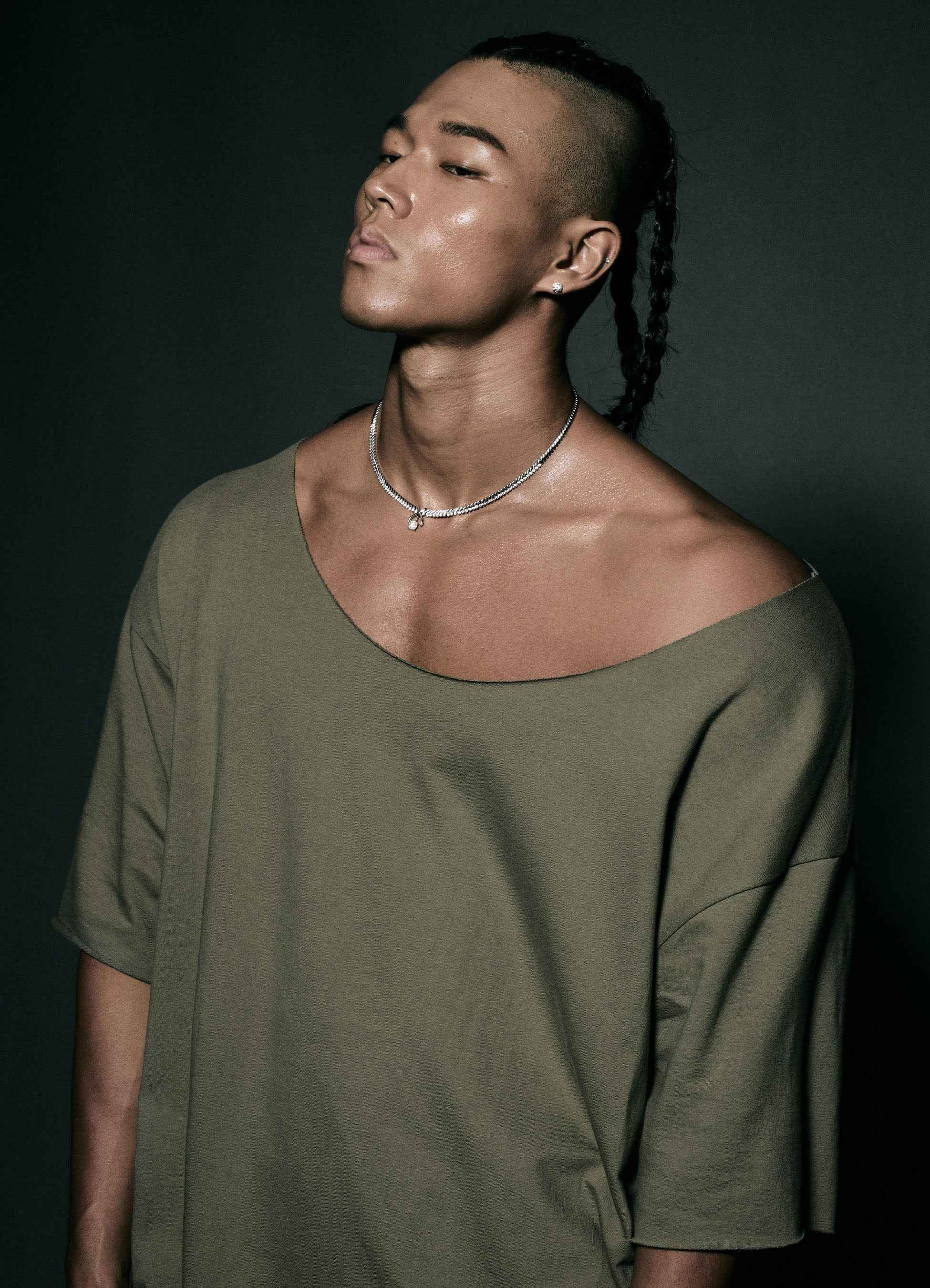 Muscle  Cutting  T-shirt Khaki - Fied World