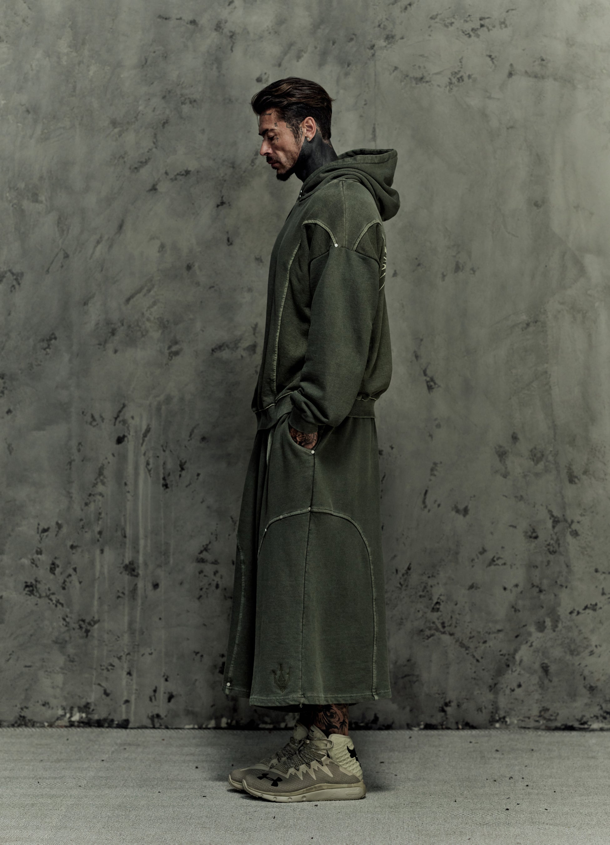 FRAGMENT EYELET HOODIE - MATCHA