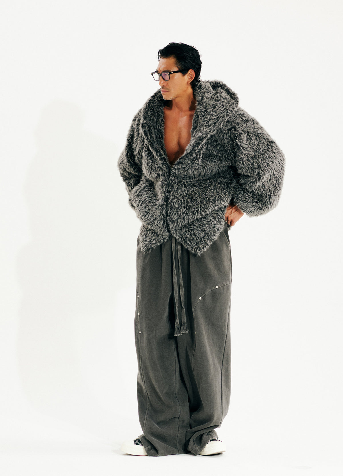 FRAGMENT EYELET PANTS - ASH GRAY
