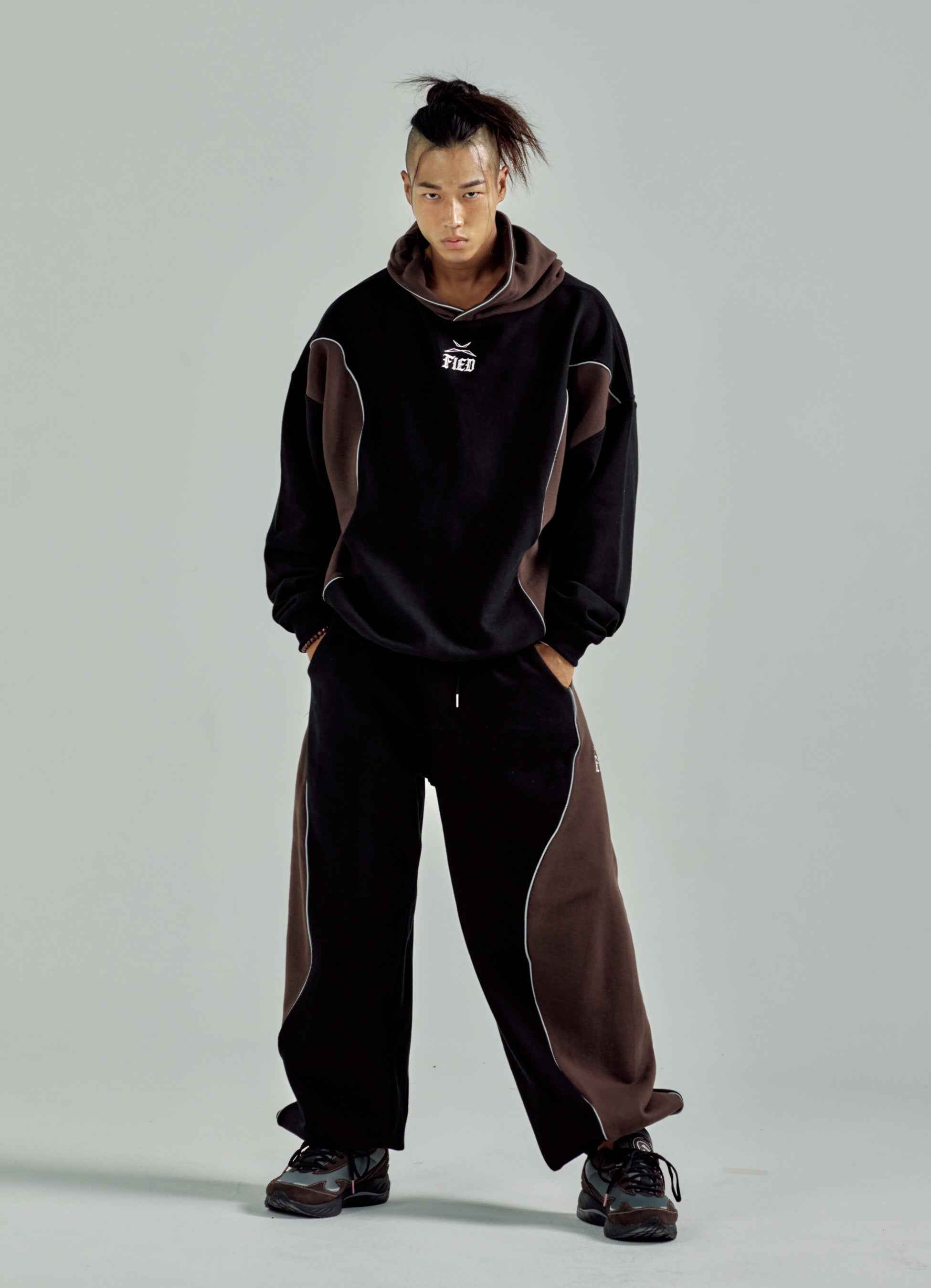 Black brown two-tone comfy sweatpants