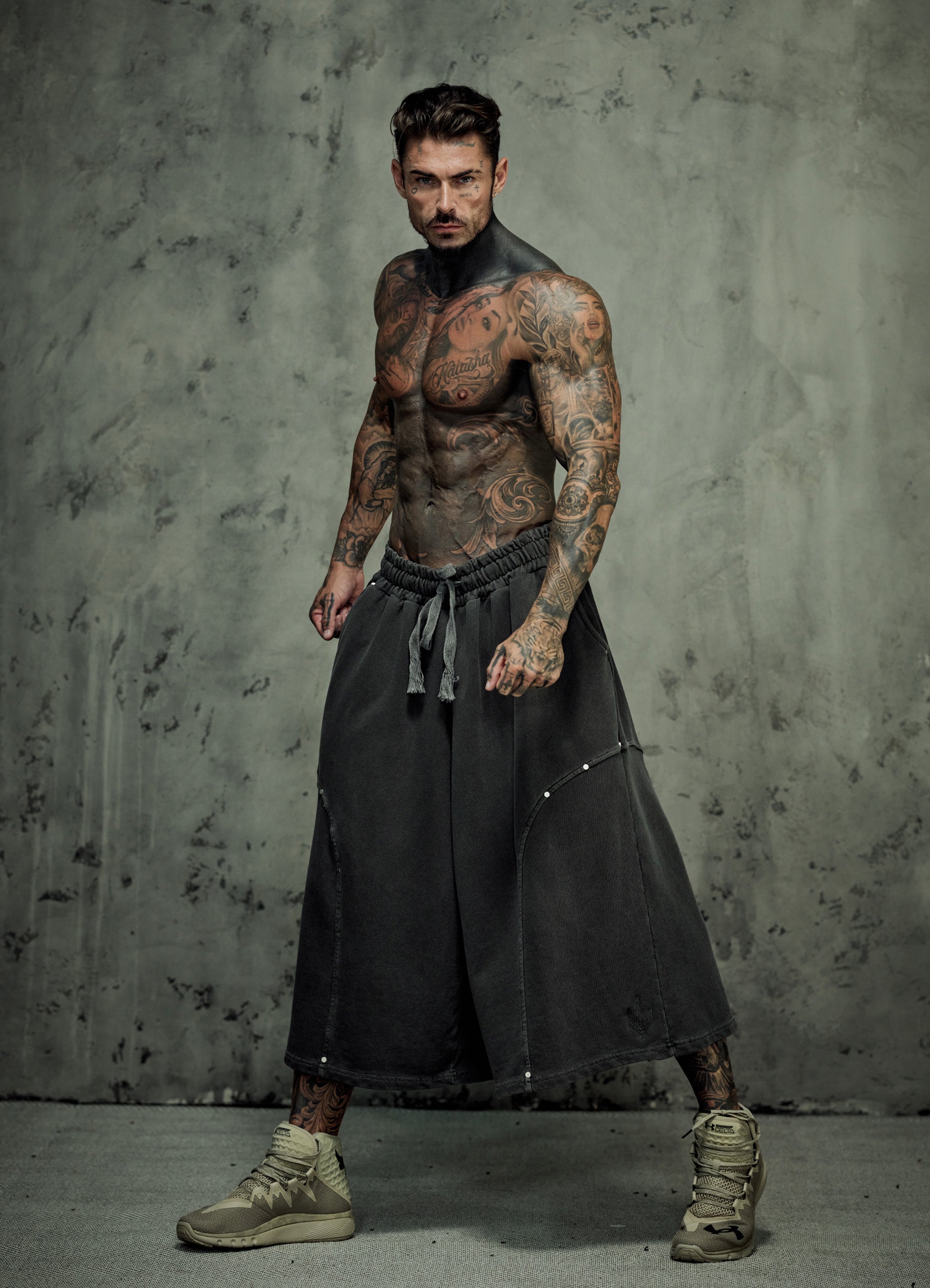 FRAGMENT EYELET SHORTS - ASH GRAY