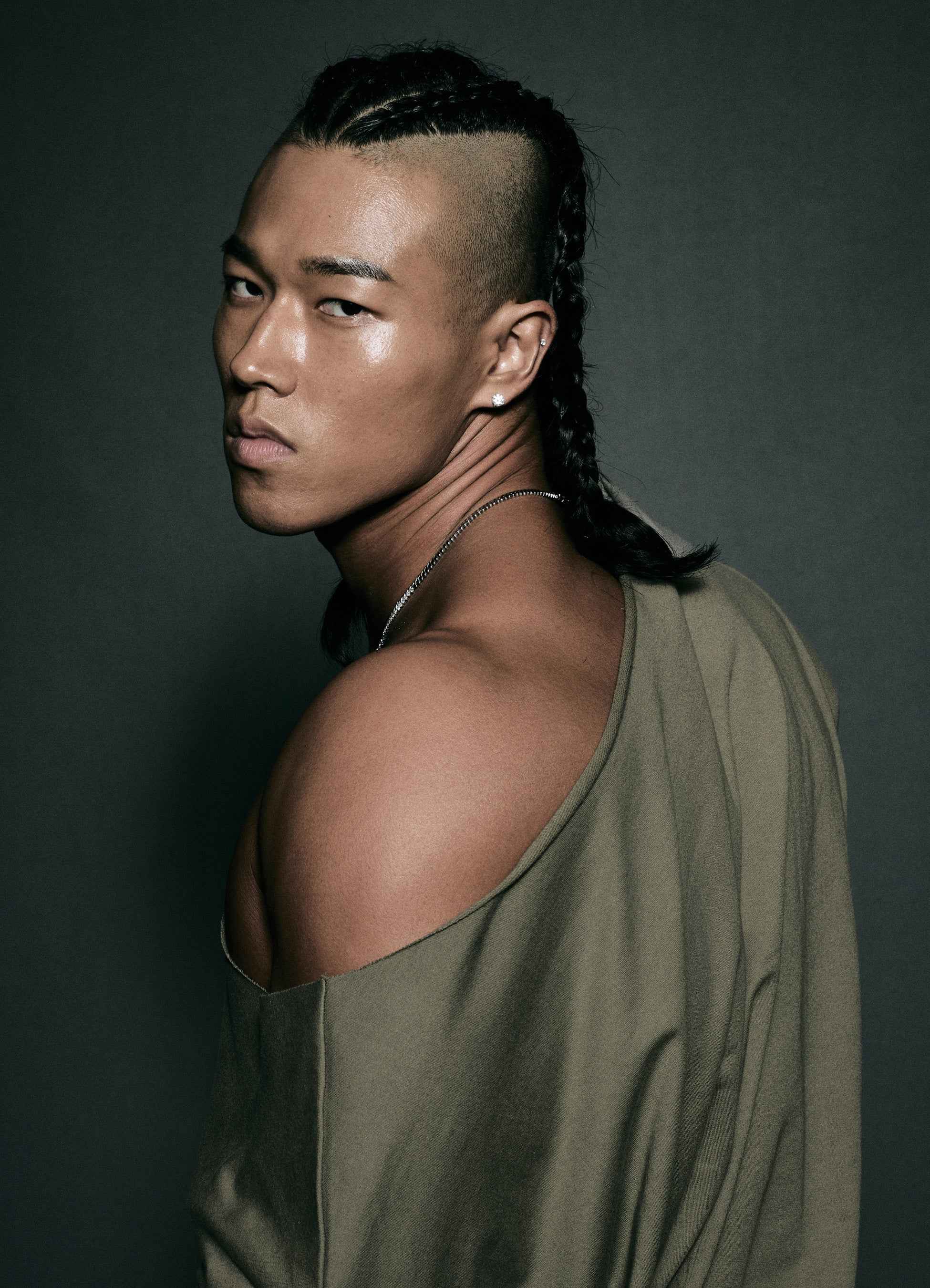 Muscle  Cutting  T-shirt Khaki - Fied World