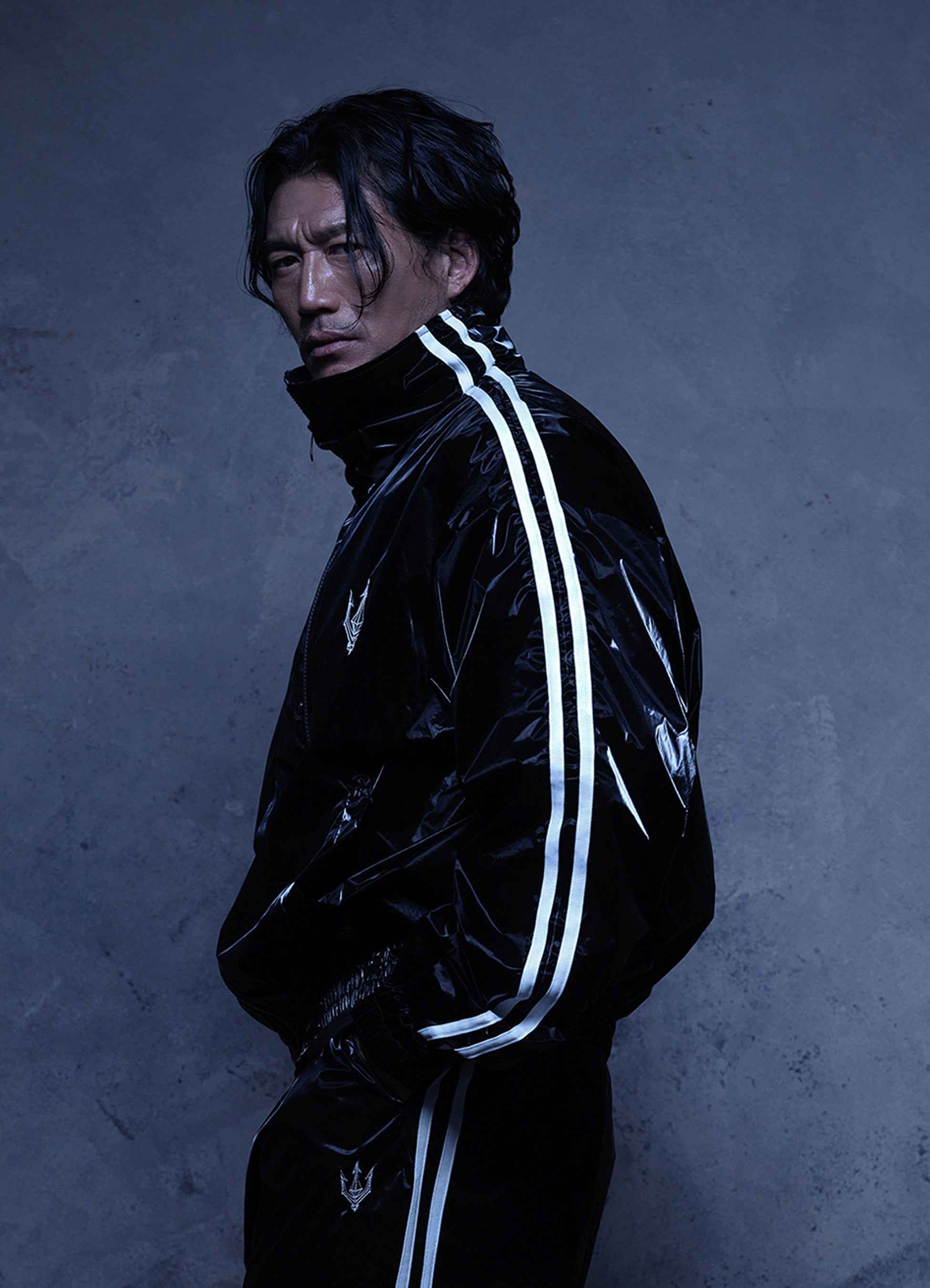 Unisex Jet Black Glaze Satin Shell Windbreaker Jacket - Streetwear
