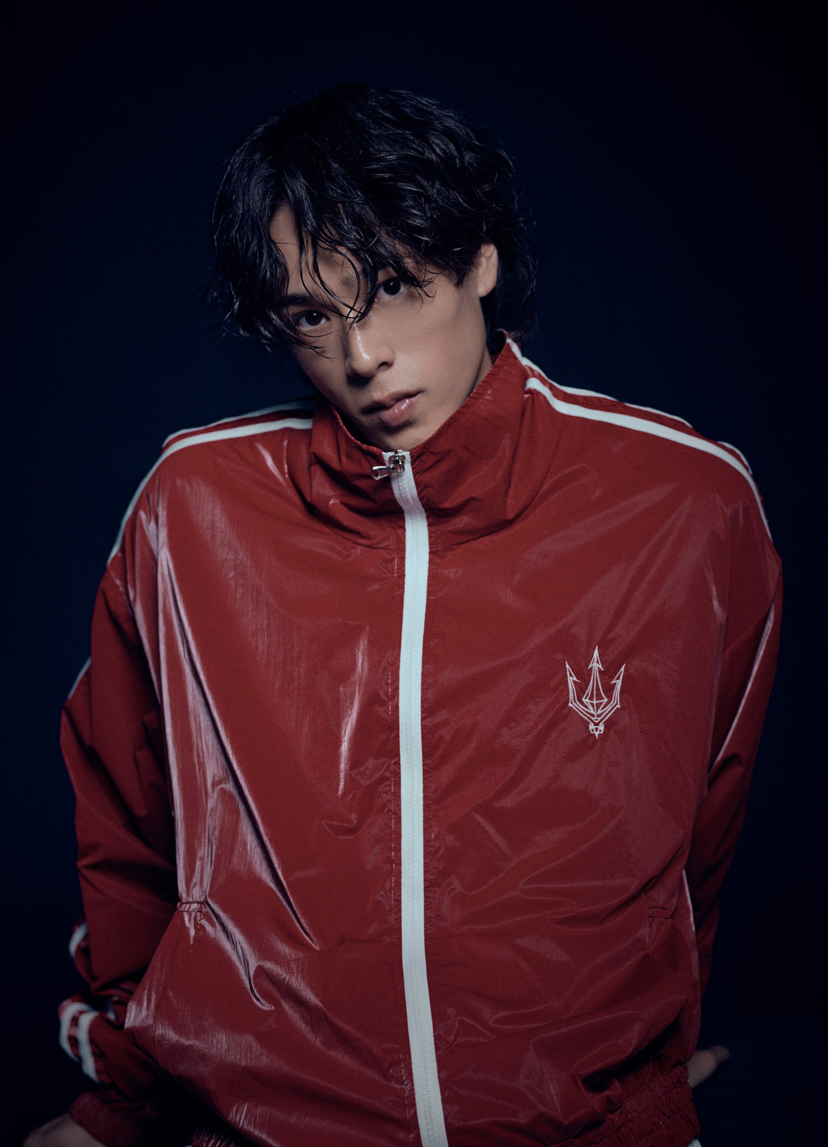 Unisex Red Glaze Satin Shell Windbreaker Jacket - Streetwear