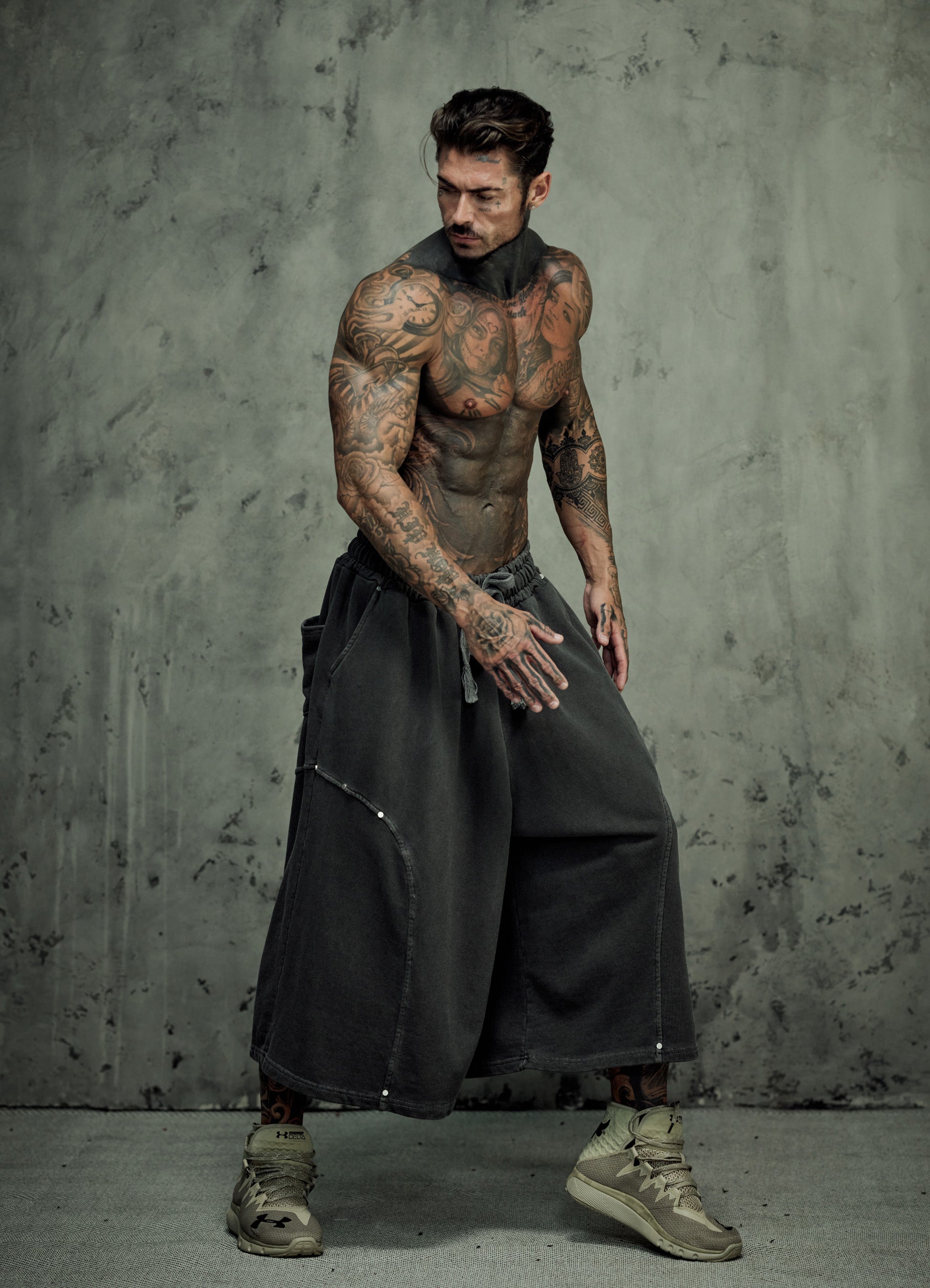 FRAGMENT EYELET SHORTS - ASH GRAY