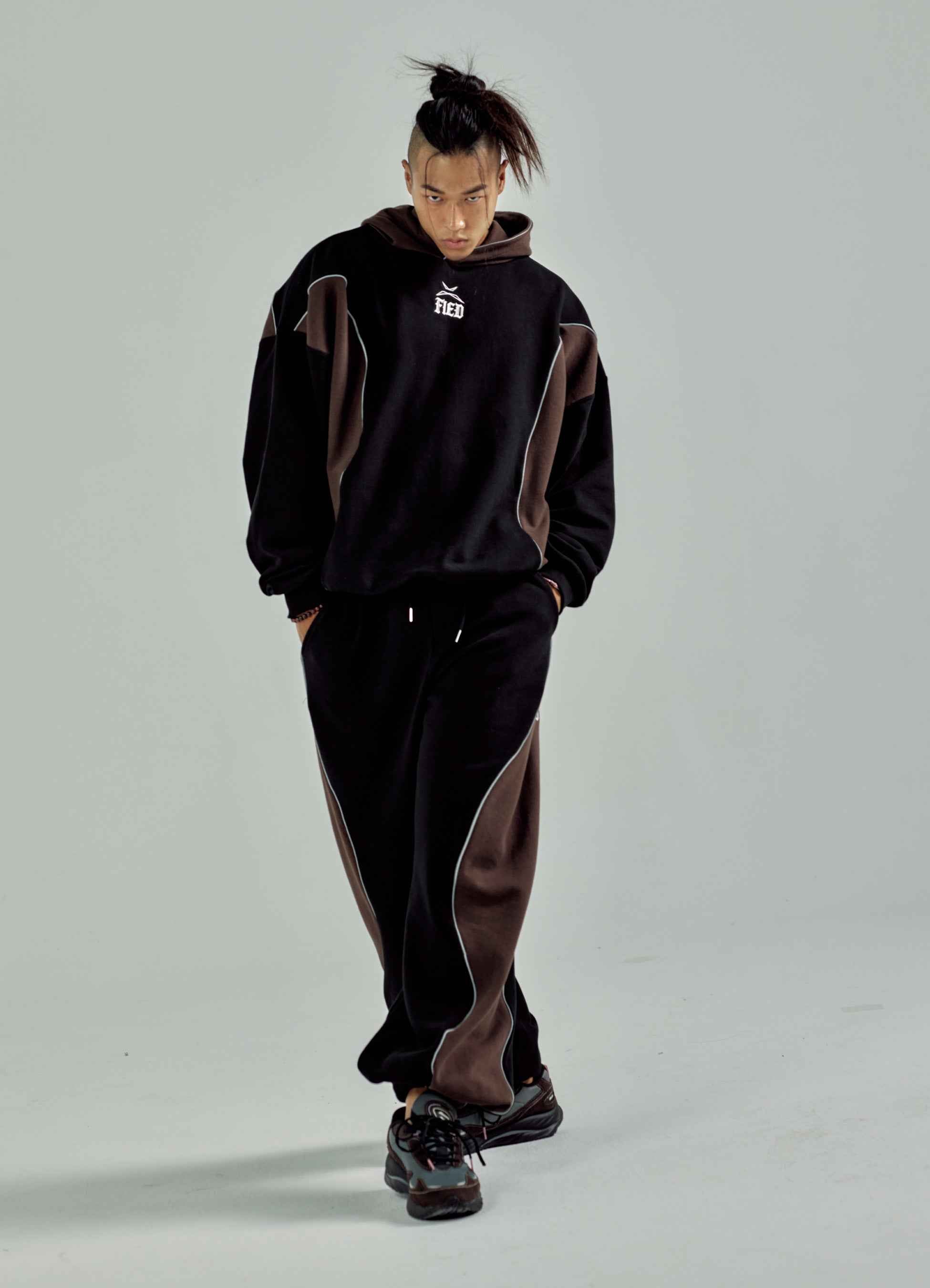 Black brown two-tone comfy sweatpants