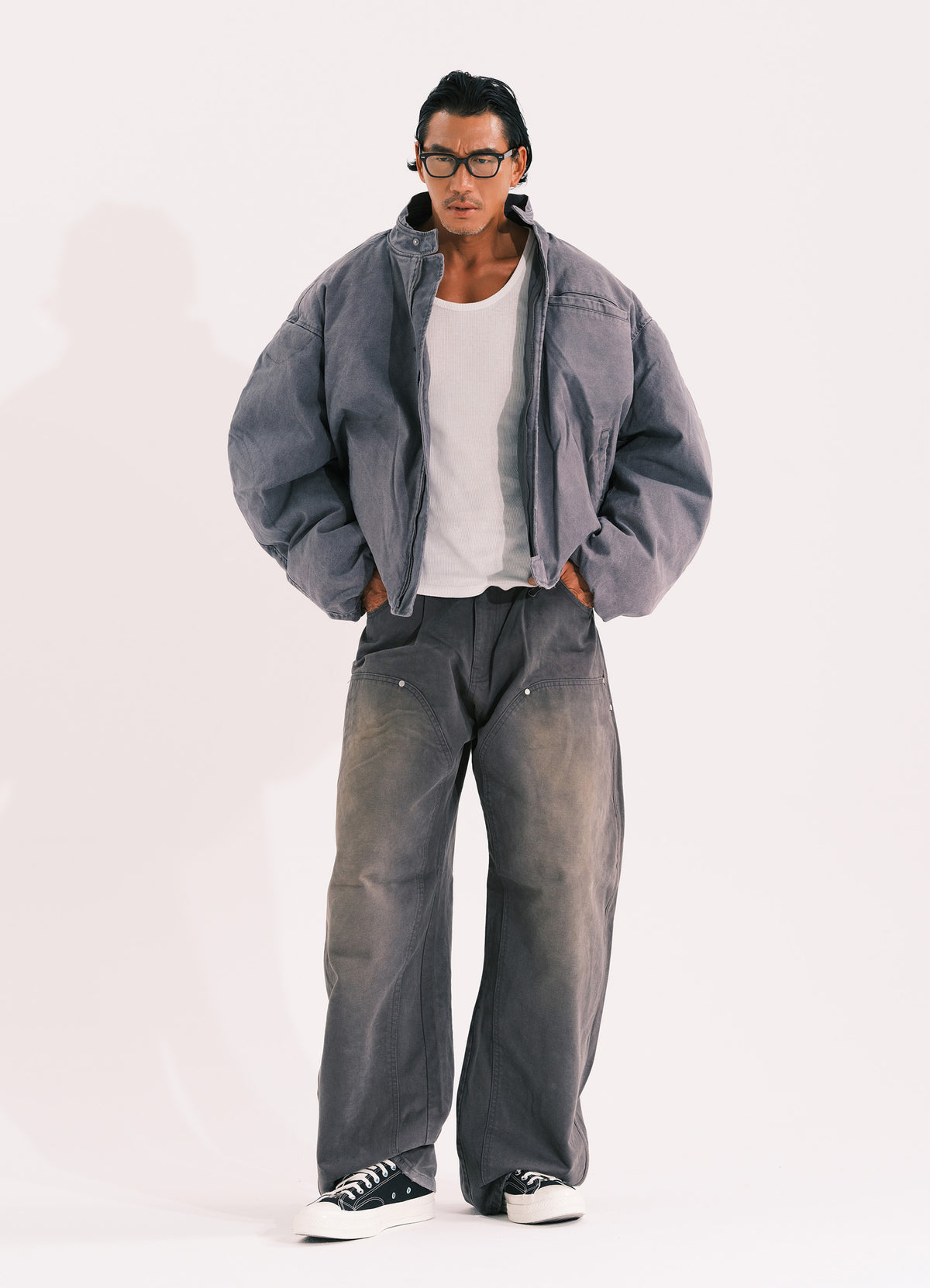 Moto Curve Washing Jacket Gray