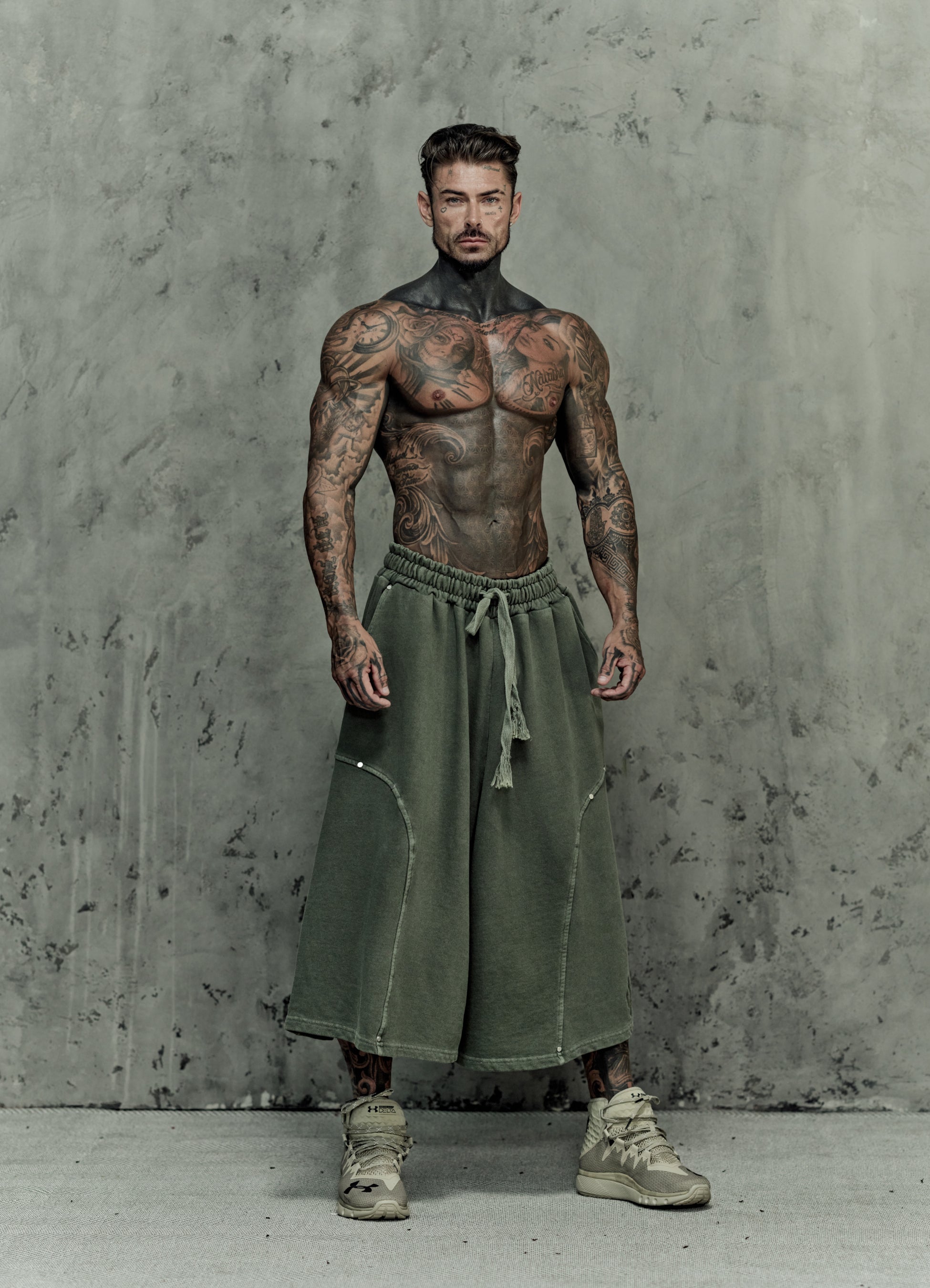 FRAGMENT EYELET SHORTS - MATCHA