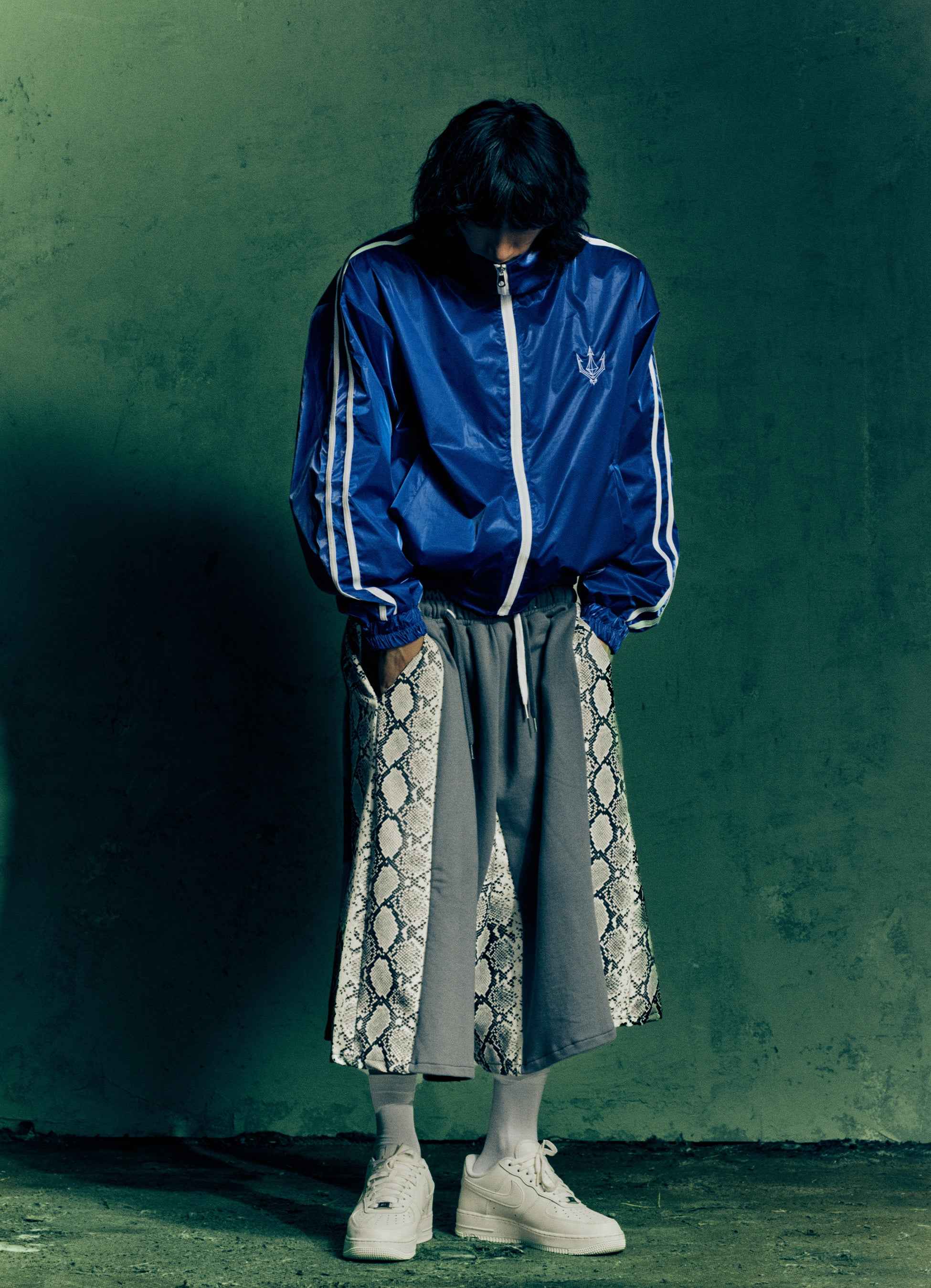 Ultra Marine Glaze Satin Shell Windbreaker Jacket
