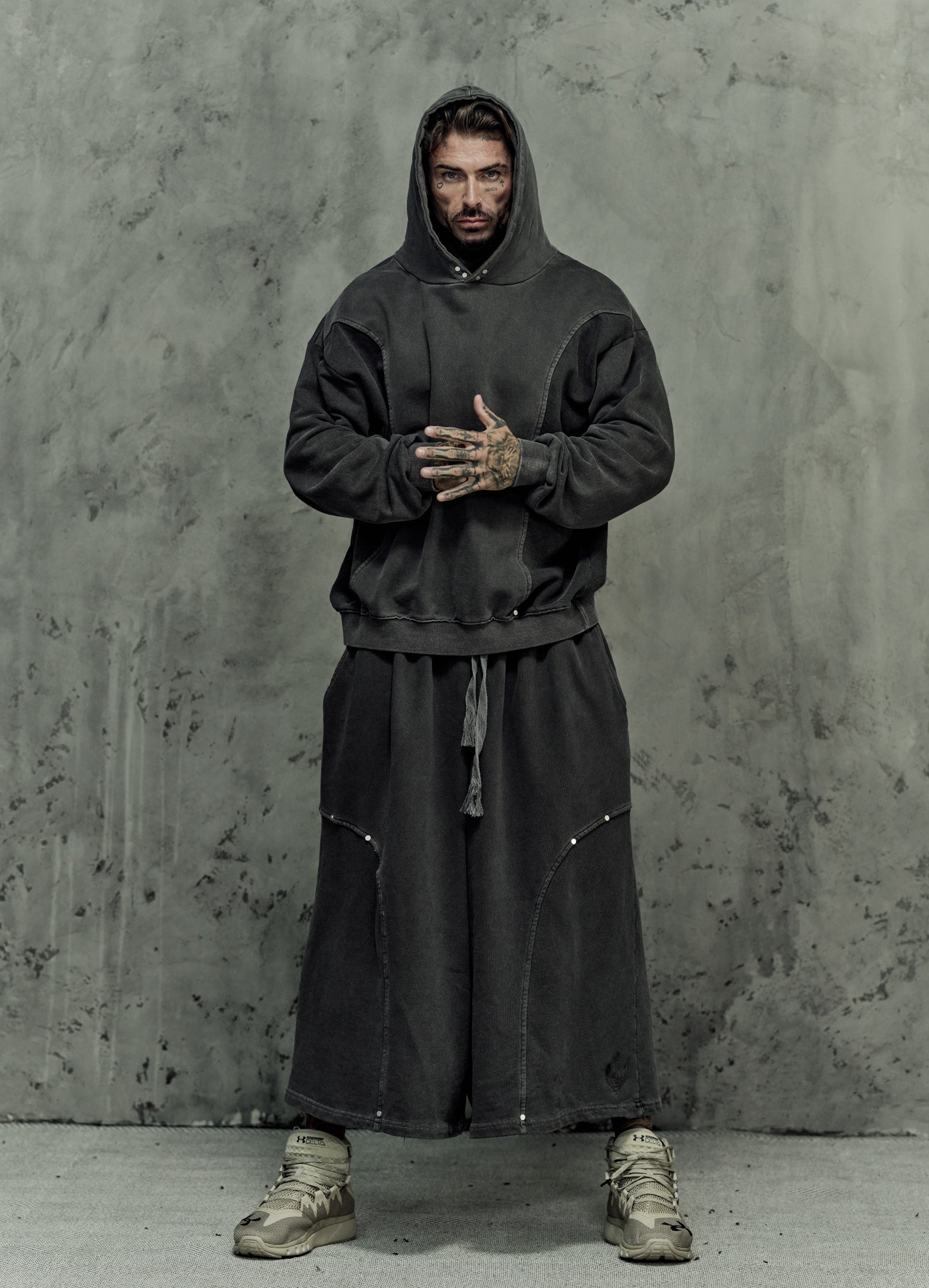 FRAGMENT EYELET HOODIE - ASH GRAY