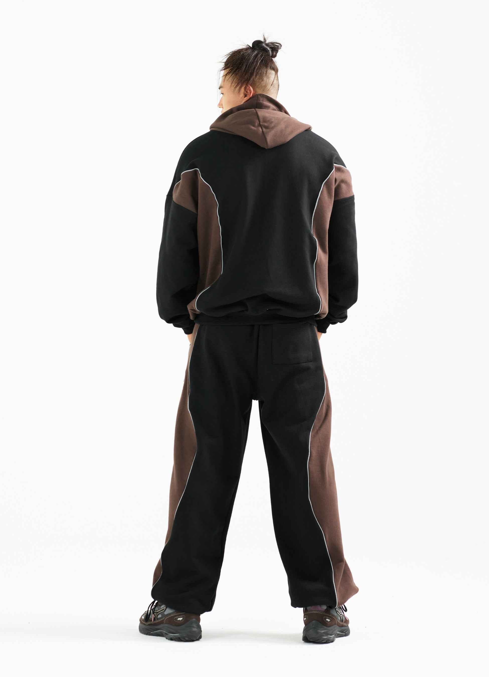 Black brown two-tone comfy sweatpants