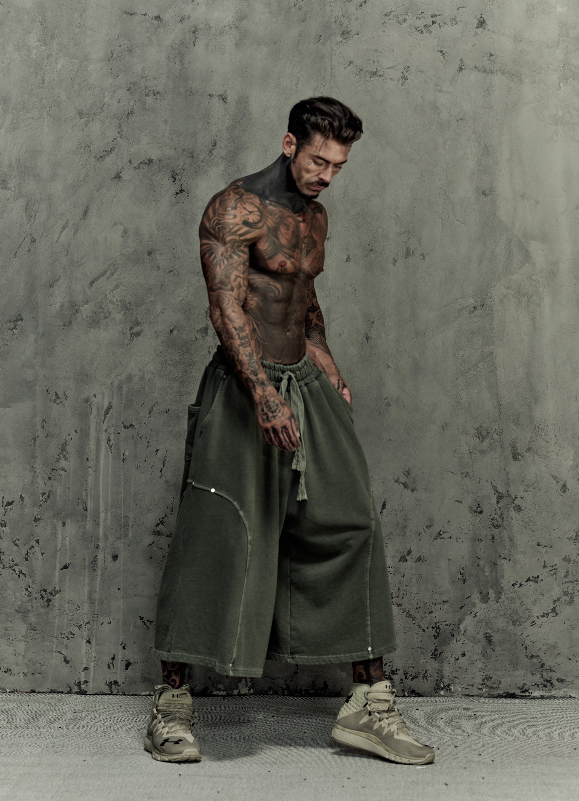 FRAGMENT EYELET SHORTS - MATCHA