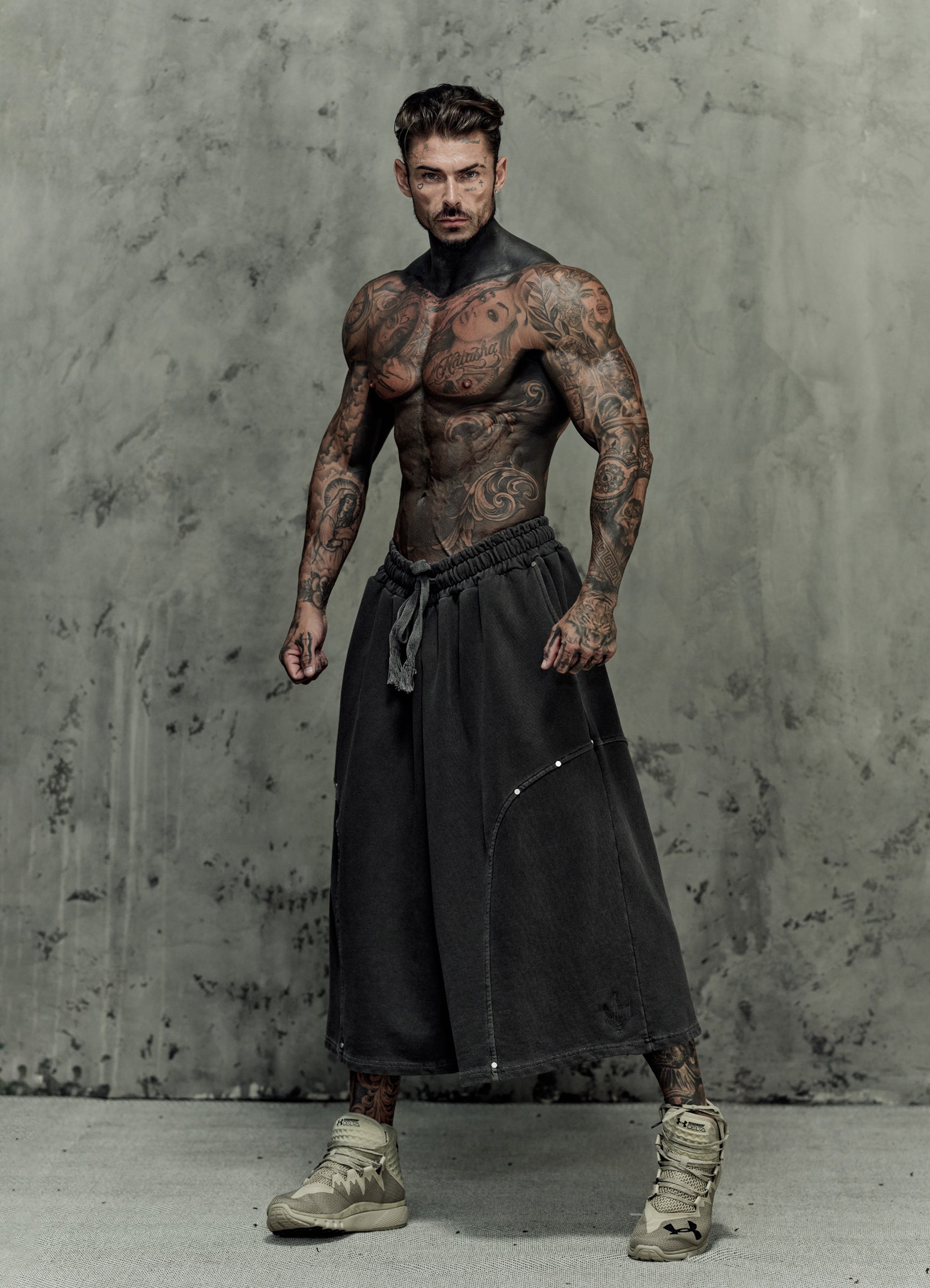 FRAGMENT EYELET SHORTS - ASH GRAY