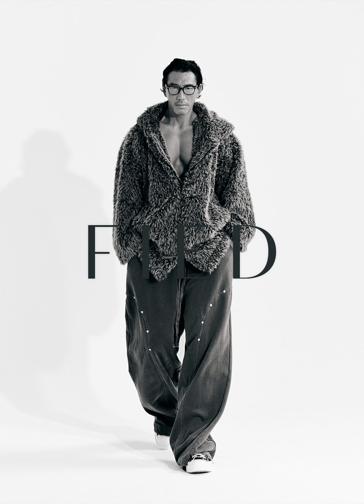 Haze Loose Fit Faux Fur Zip-Up Hoodie_ Charcoal