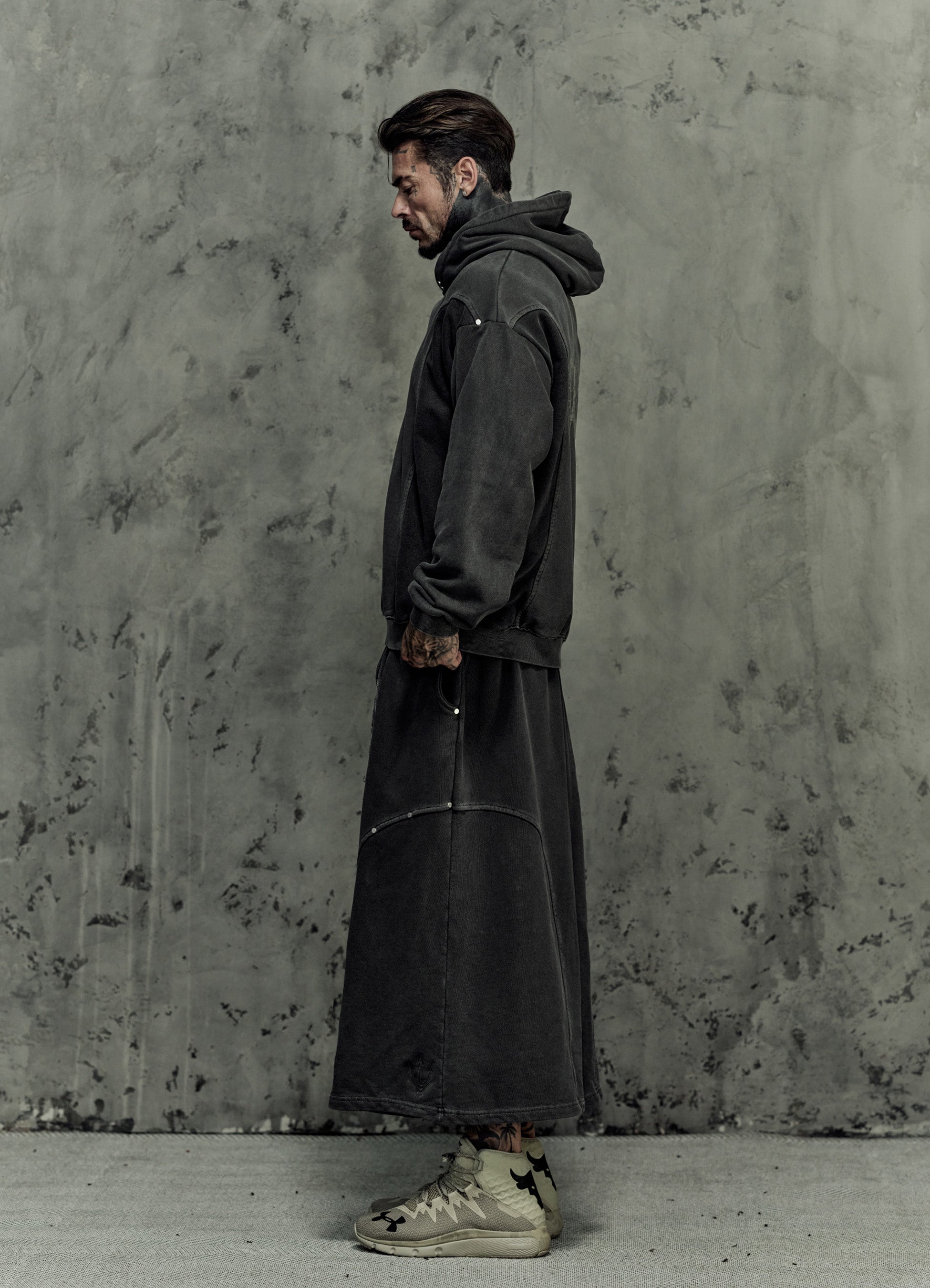 FRAGMENT EYELET HOODIE - ASH GRAY