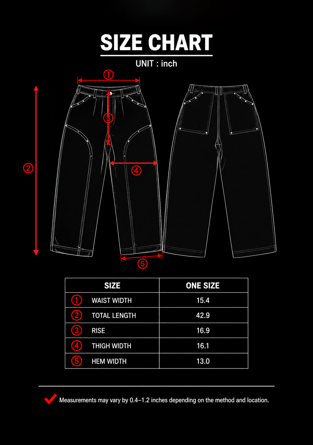 Garment Work Pants Brown